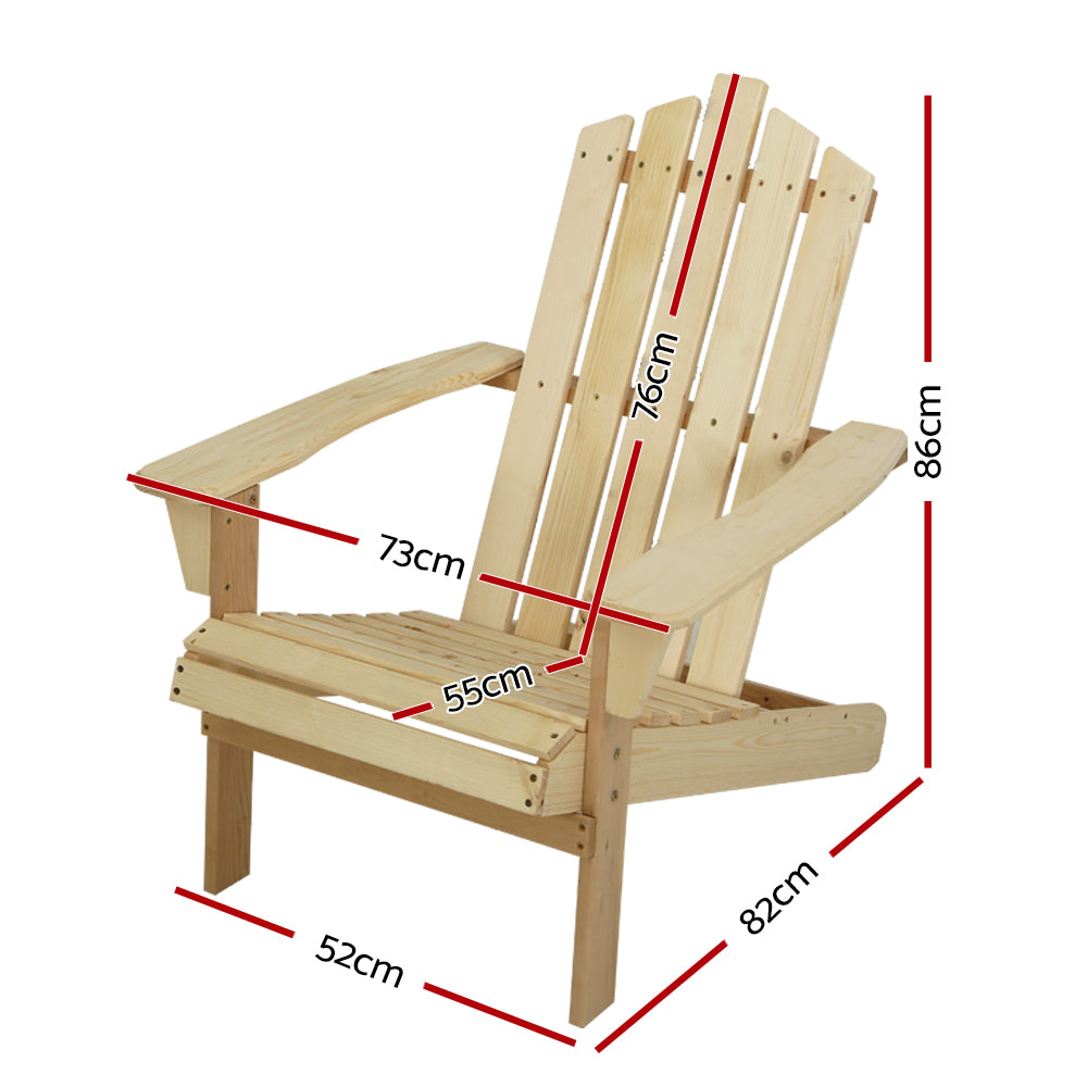 Premium Adirondack Outdoor Chairs - Solid Wood Beach Chairs for Patio, Garden & Backyard - Comfortable All-Weather Outdoor Furniture for Relaxing by Pool, Beach or Deck