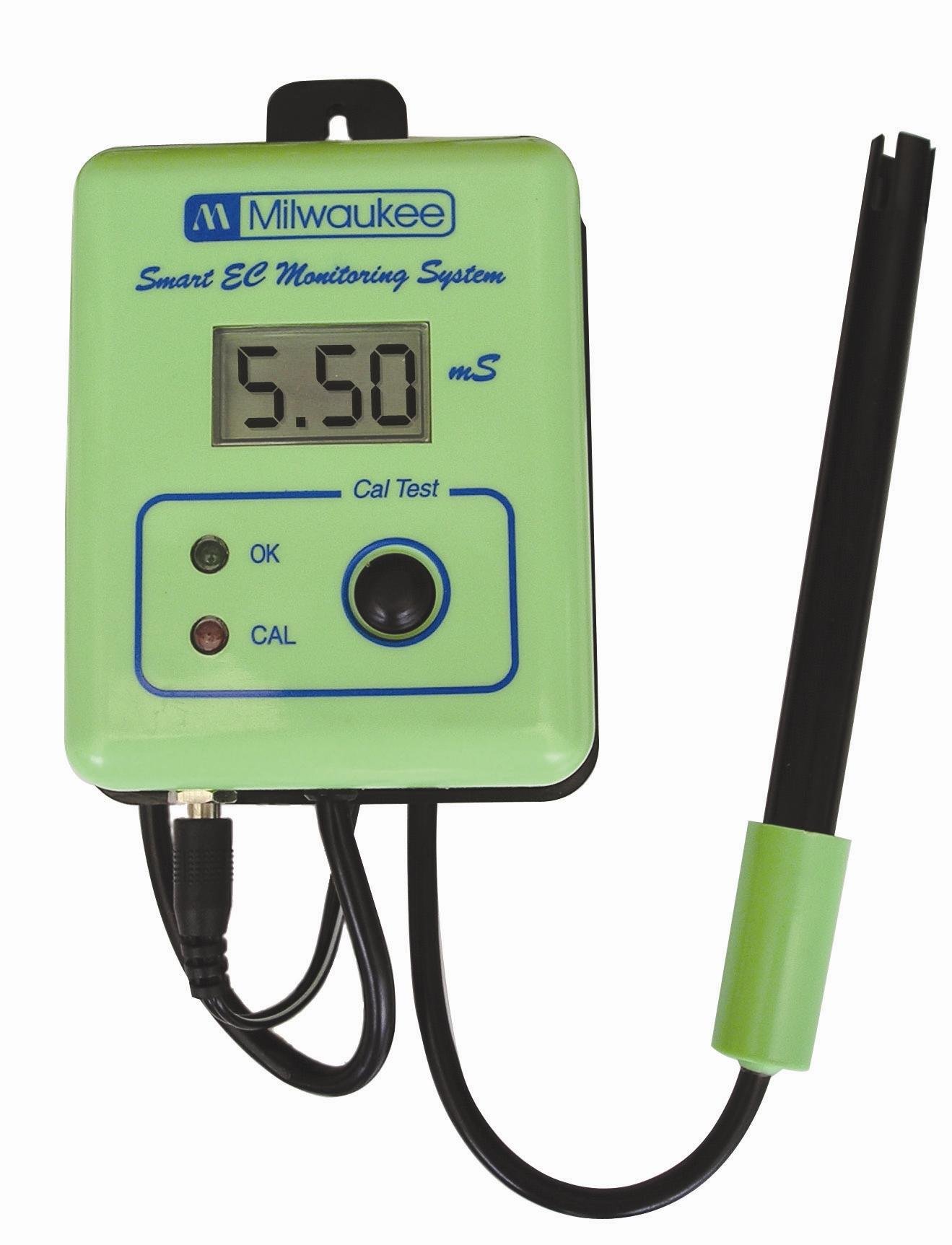 Milwaukee SMS315 EC Monitor with CAL-TEST - 0.00-9.99 mS/cm Conductivity Meter for Hydroponics, Aquariums & Water Quality Testing