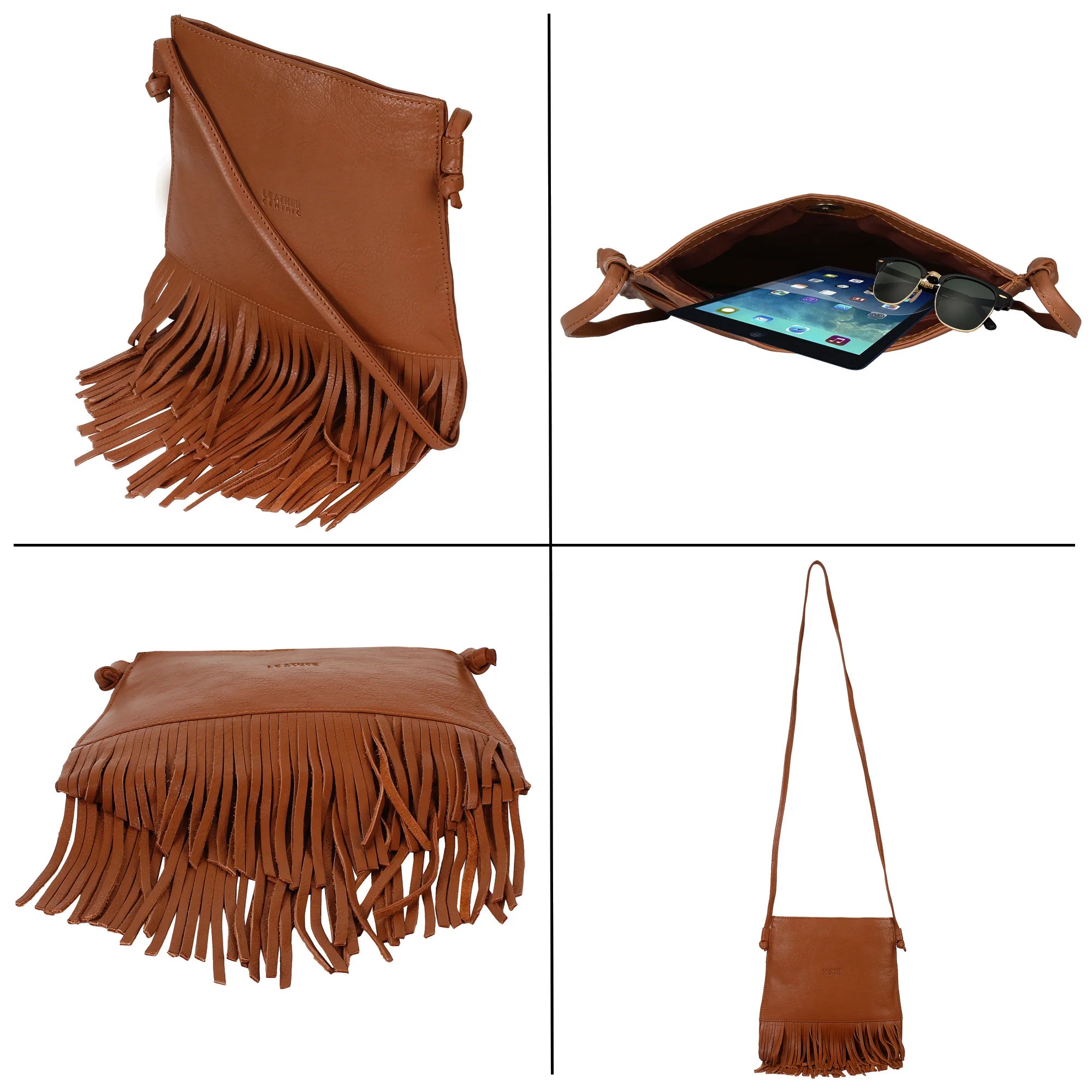 Stylish Leather Fringe Tassel Hobo Bag for Women - Medium Brown Crossbody Purse | Perfect for Casual Outings, Date Nights & Travel Accessories