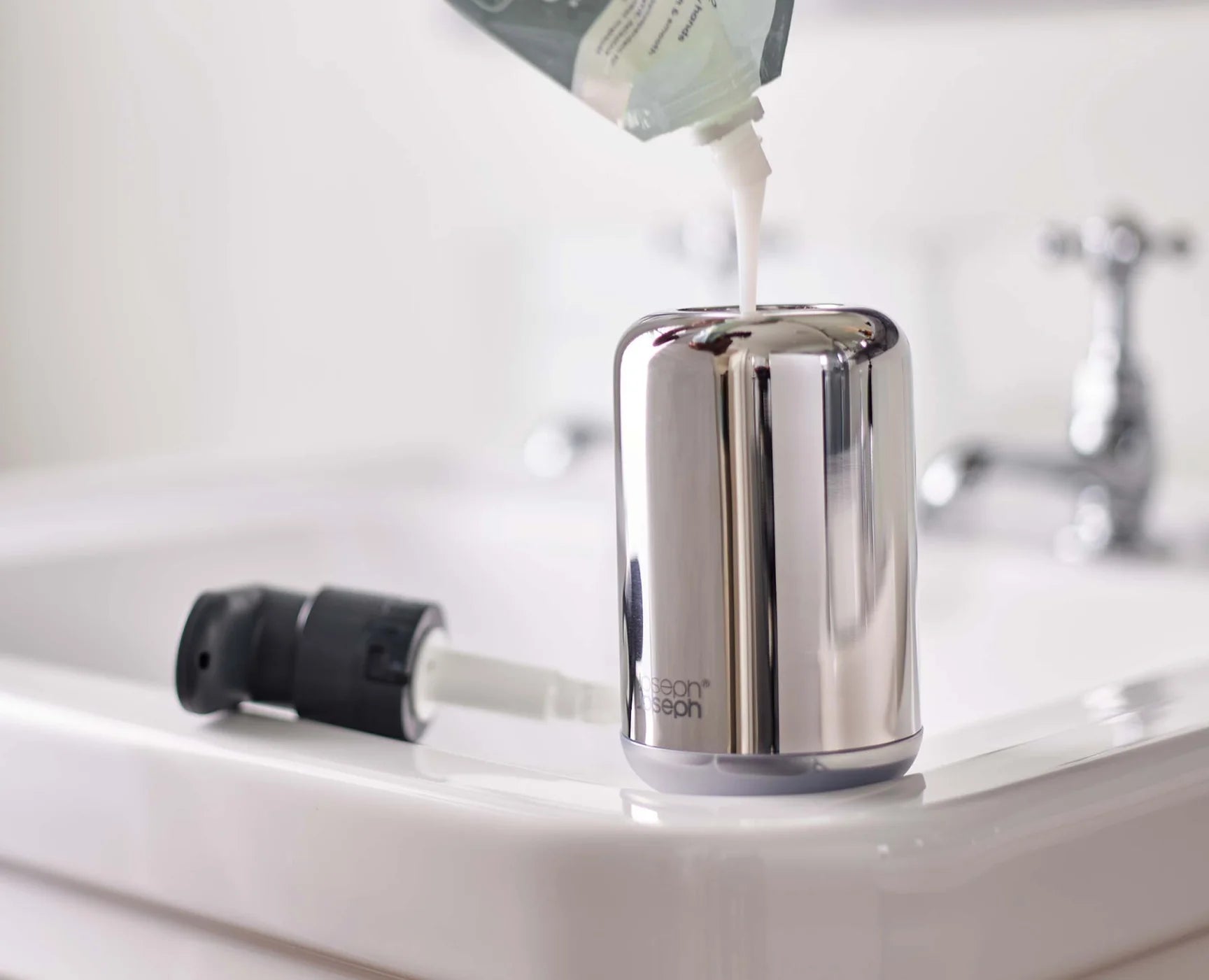 Premium Stainless Steel Soap Dispenser - Elegant Touch-Free Liquid Soap Pump for Kitchen, Bathroom & Office - EasyStore™ Luxe Series