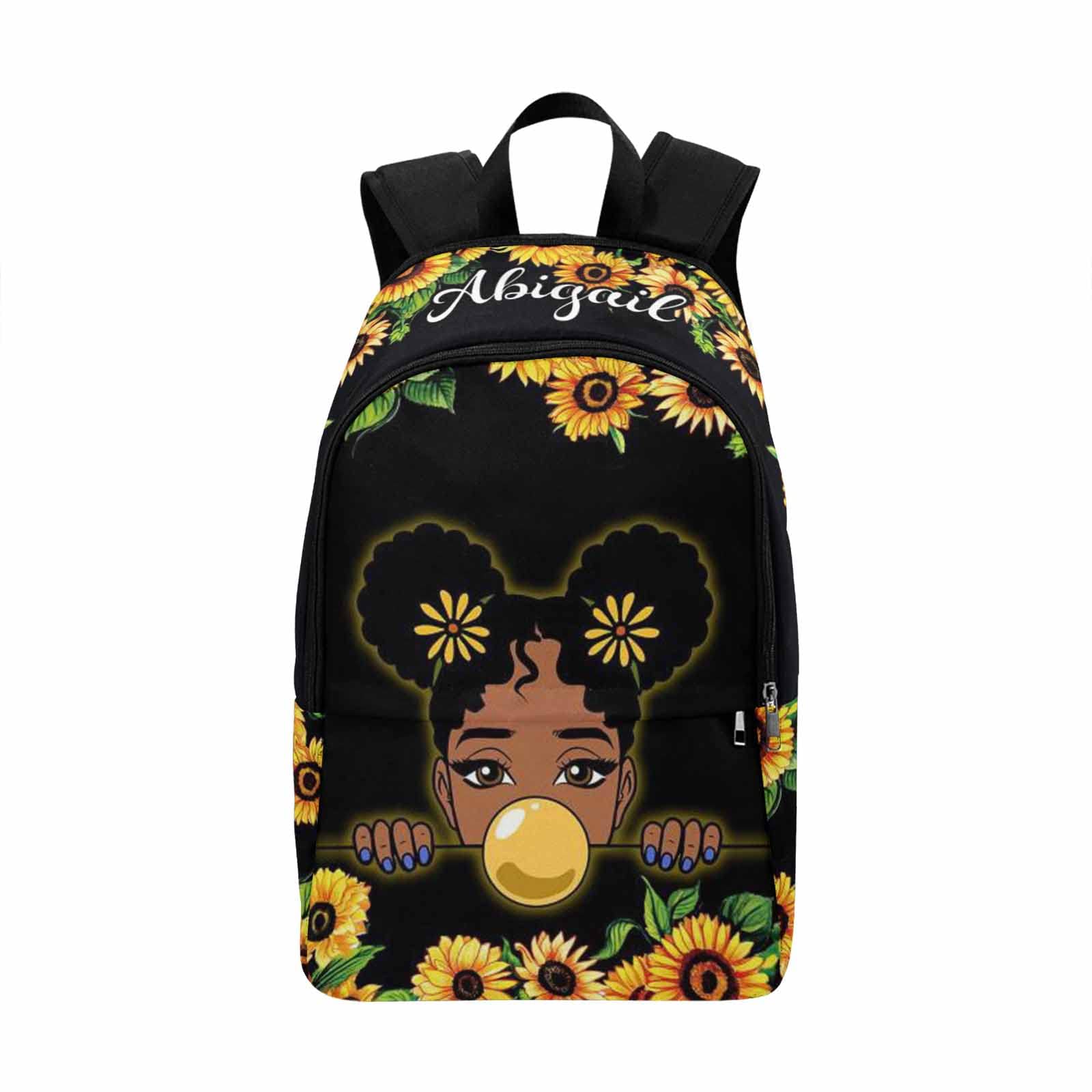 Personalized Peekaboo Princess Sunflower Backpack - Stylish Casual Shoulder Bookbag for Men & Women, Perfect for Teens, School, Travel & Daily Use