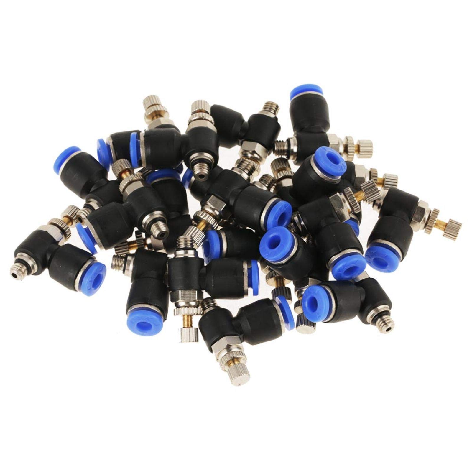 20 Pcs M5 Thread Push to Connect Air Fittings - 4mm OD Quick Release Pneumatic Tube Tee Union for Air Compressor, HVAC, and Automation Systems