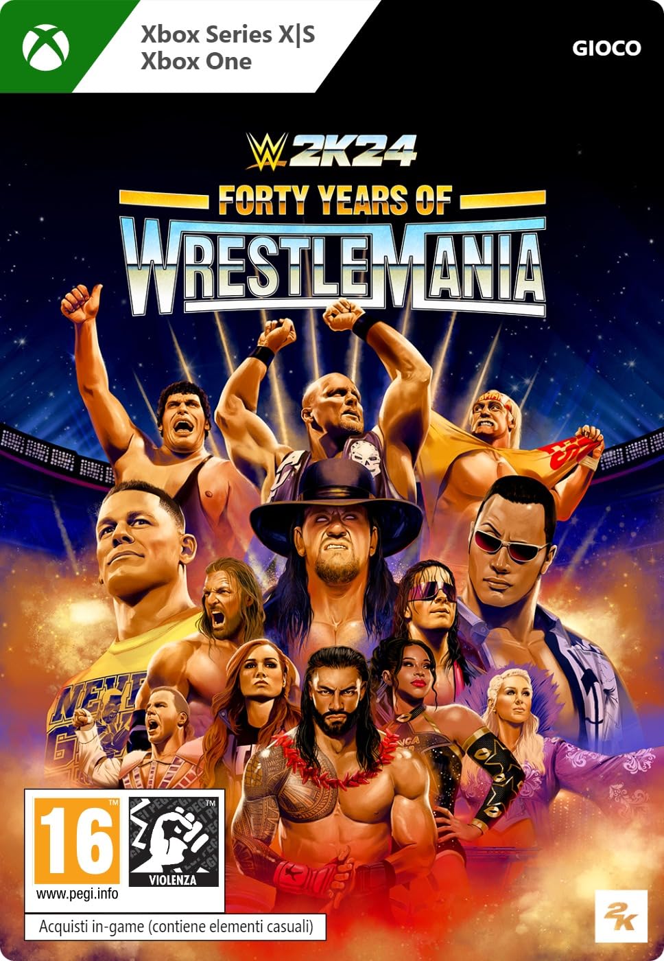 WWE 2K24: 40 Years of WrestleMania Edition - Xbox One & Series X|S Digital Download Code | Relive Iconic Matches & Create Your Own WWE Legacy | Perfect for Wrestling Fans & Gamers