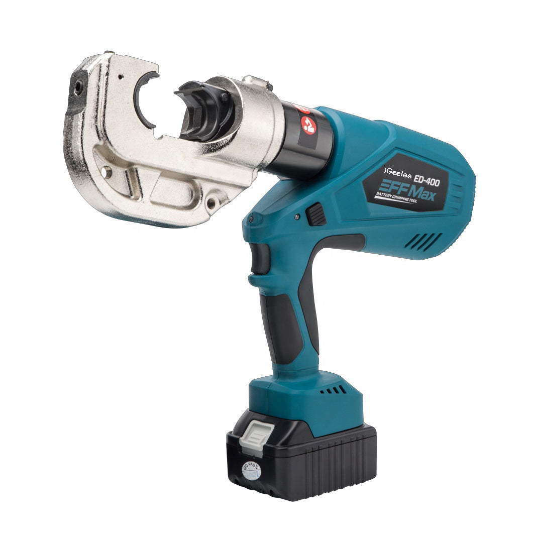 Aiko 18V Battery-Powered Terminal Crimping Tool - 3.0Ah, 16-400mm² Wire Range | Model ED 400 | Perfect for Automotive, Marine & Electrical Wiring Projects