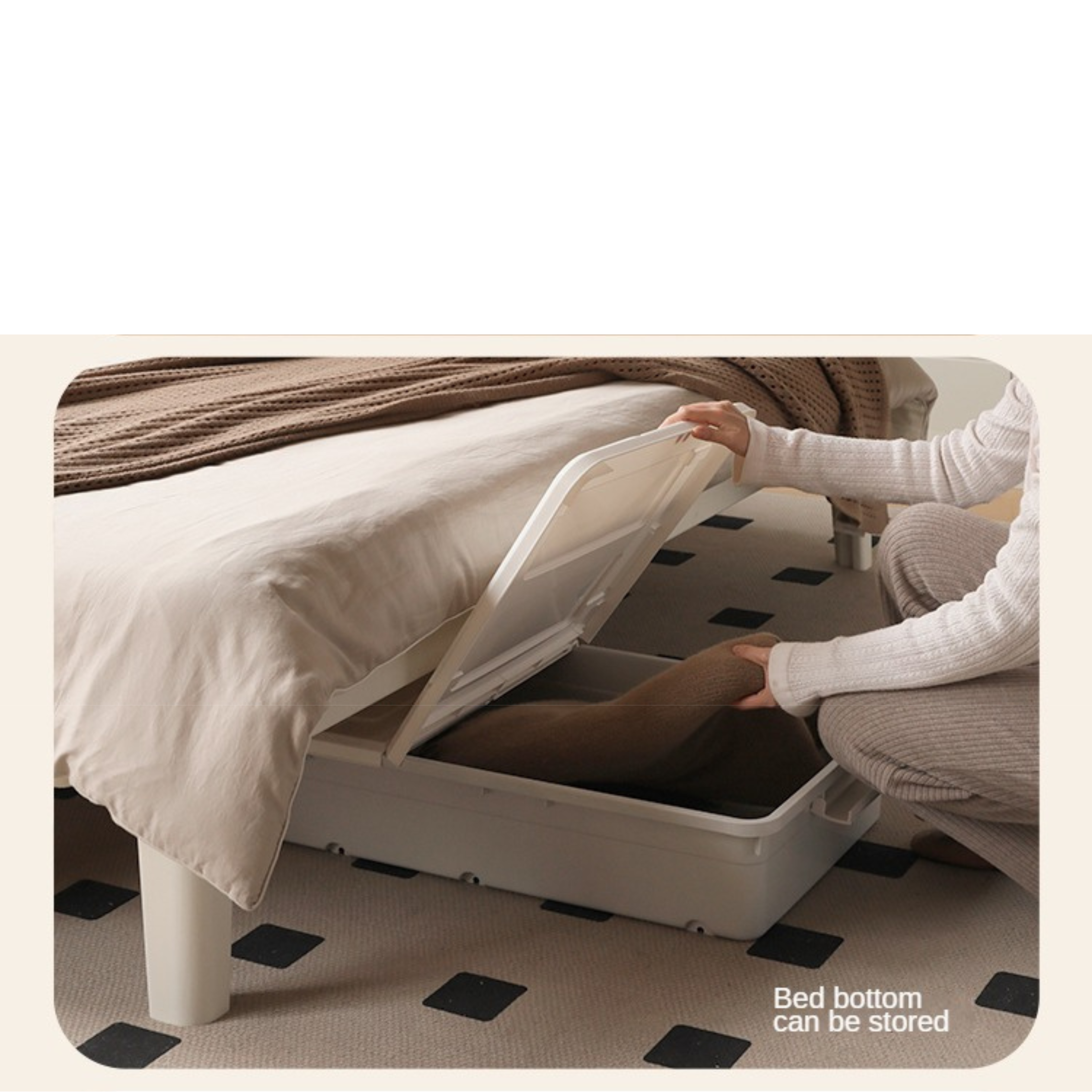 Modern Simple Cream Style Poplar Solid Wood Bed - Sturdy & Elegant for Master Bedroom, Guest Room, or Kids Room