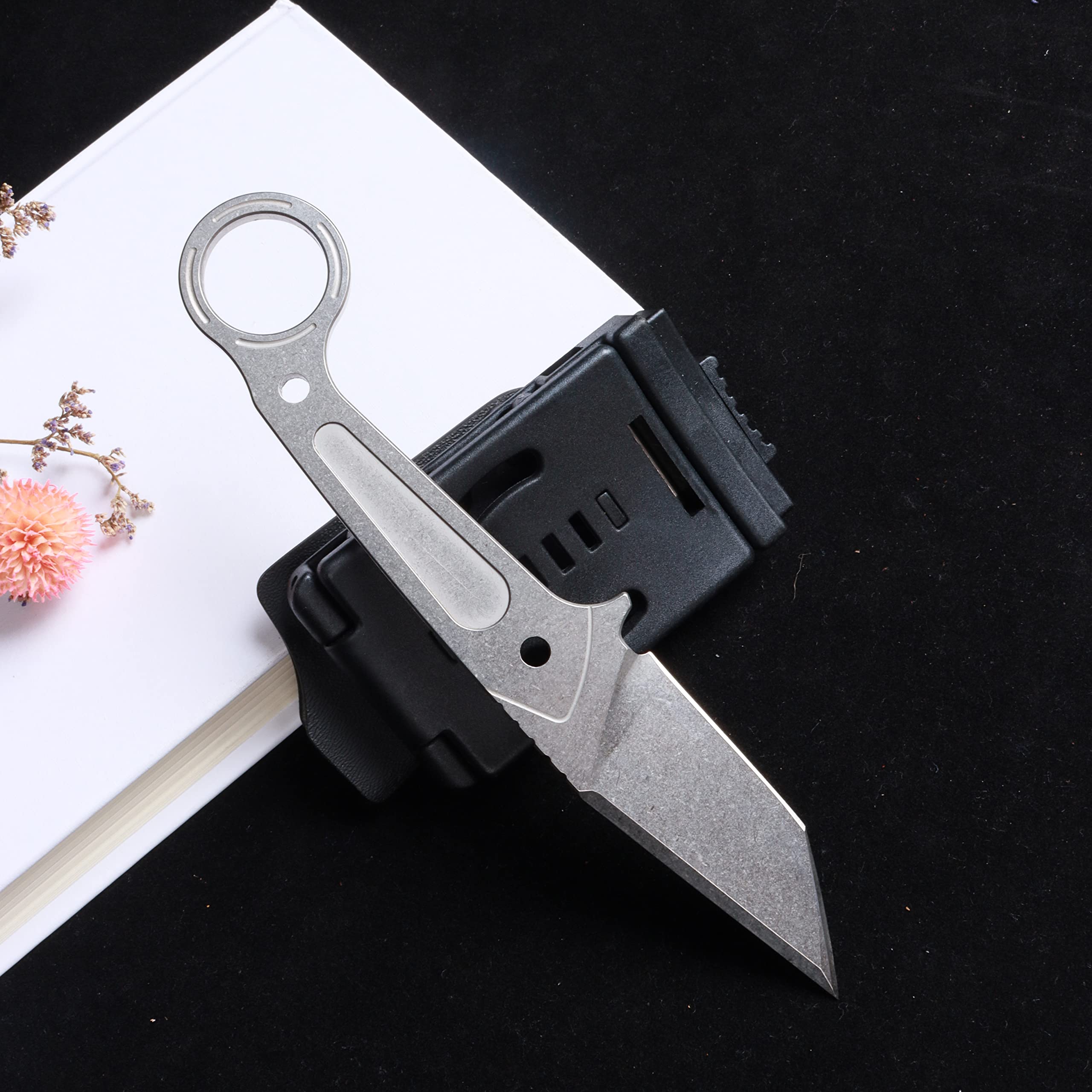 MASALONG Kni184 Fixed Blade Straight Knife - Survival Rescue Tool, Outdoor Camping Knife with Sheath - White - Perfect for Hiking, Hunting & Emergency Situations
