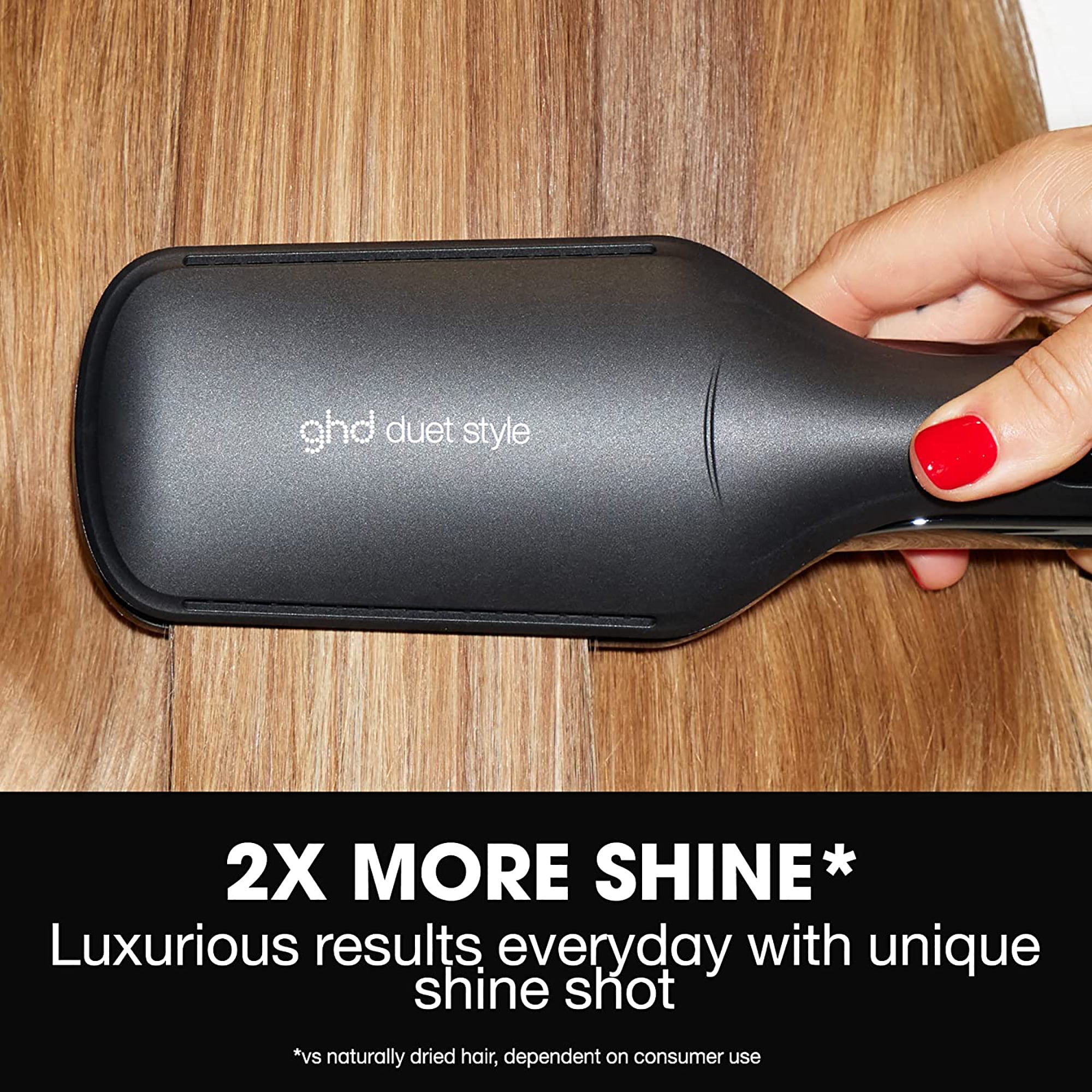 GHD Duet Styler 2-in-1 Hot Air Styler Hair Straightener & Blow Dryer - Black | Professional Salon Quality Styling for Smooth, Shiny Hair at Home