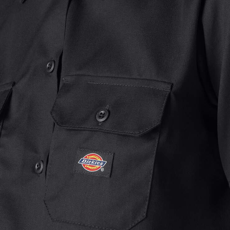 Women's Black Cropped Work Shirt - Professional Office Blouse for Business Casual & Workwear Outfits