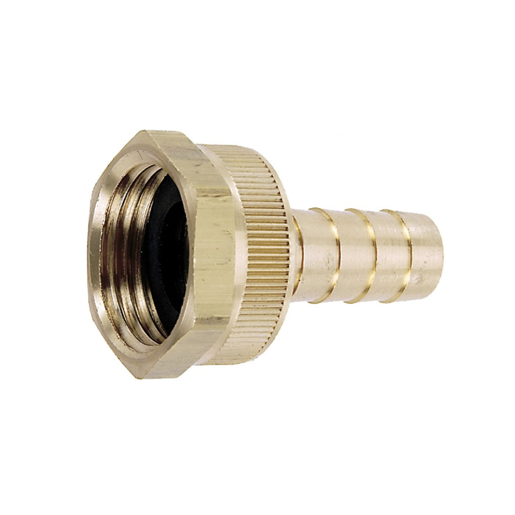 G36BFH Heavy Duty Brass Garden Hose Swivel to Barb Fitting - Leak-Proof Connector for Outdoor Watering, Irrigation & Washing (Car, Patio, Lawn)