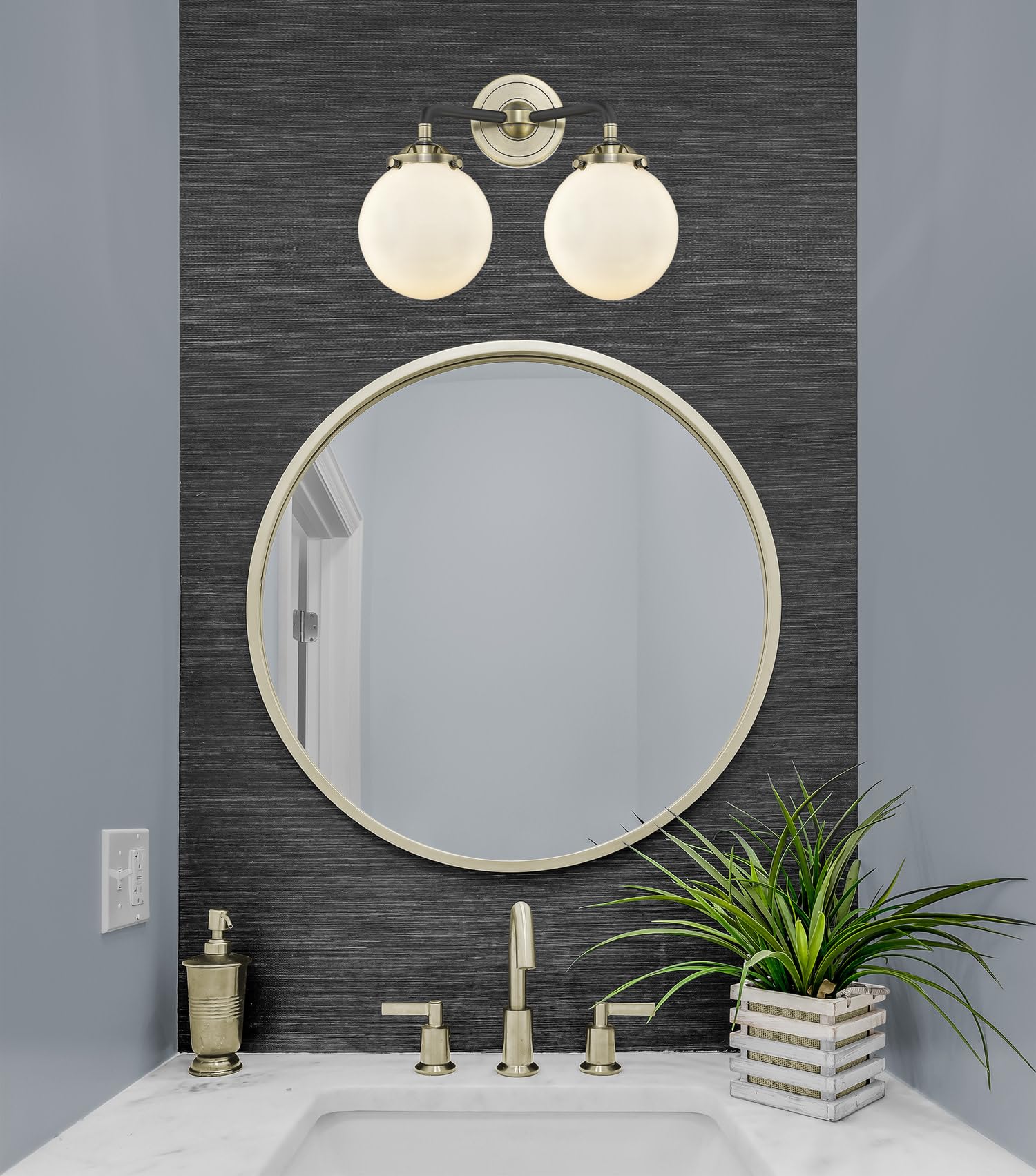 Innovations 284-2W-OB-G204-6 2 Light Wall Sconce in Oil Rubbed Bronze Finish - Perfect for Bedroom, Hallway, and Living Room Lighting Decor