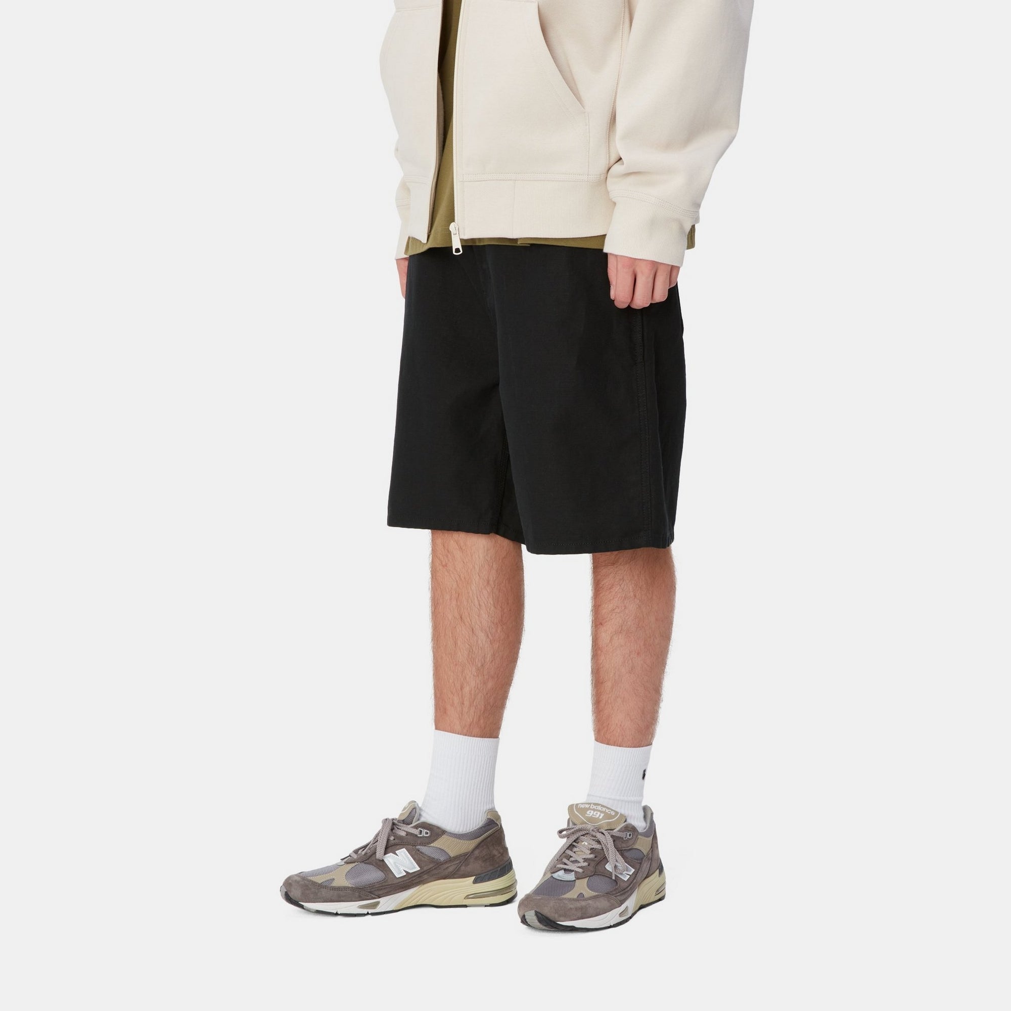 Walter Linen Single Knee Shorts for Men - Breathable Summer Casual Shorts | Black | Perfect for Beach, Gym, and Outdoor Activities