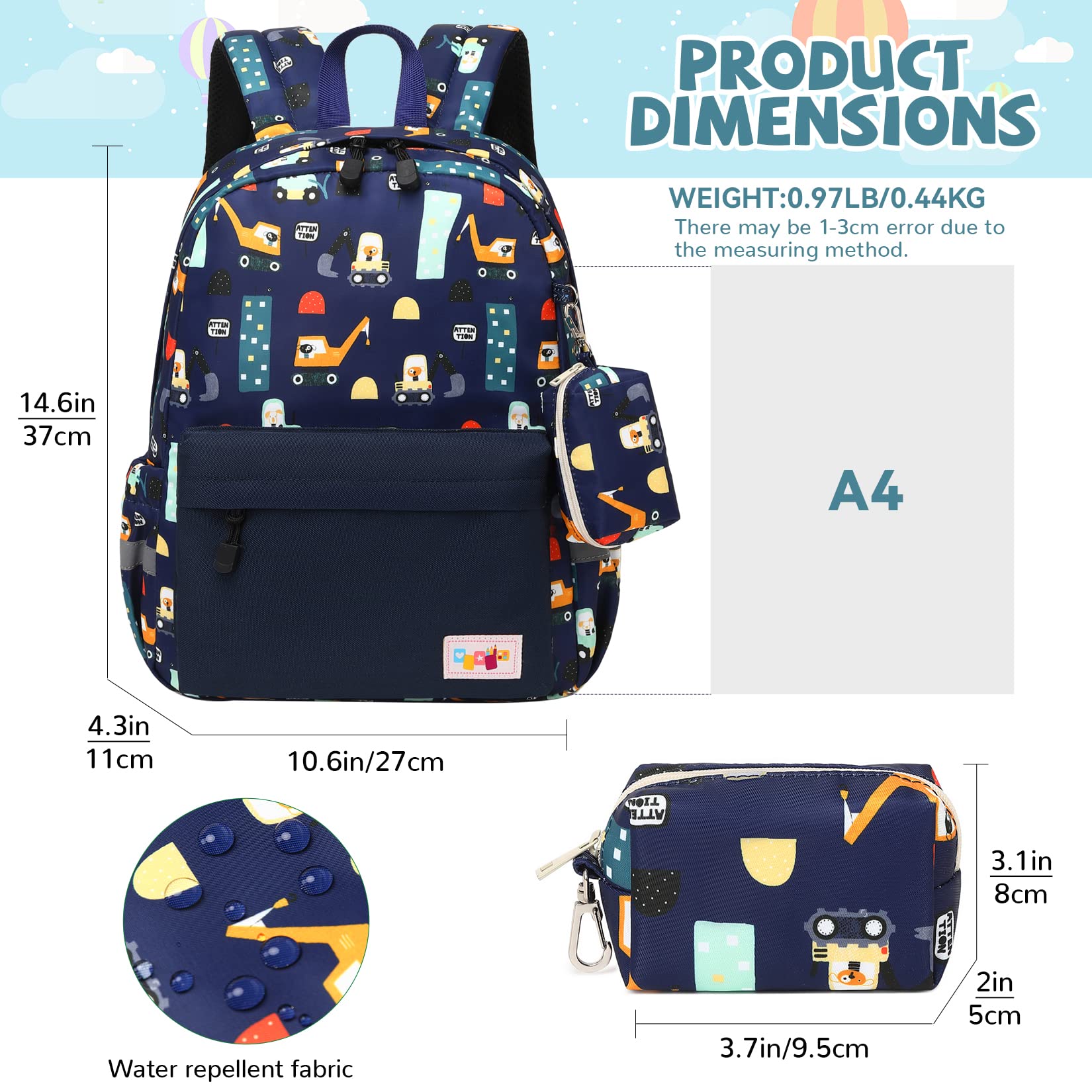 MyGreen Toddler Backpack for Boys & Girls - Adjustable Chest Strap, Lightweight School Bag for Preschool & Daycare - Perfect for Travel, Hiking & Outdoor Adventures
