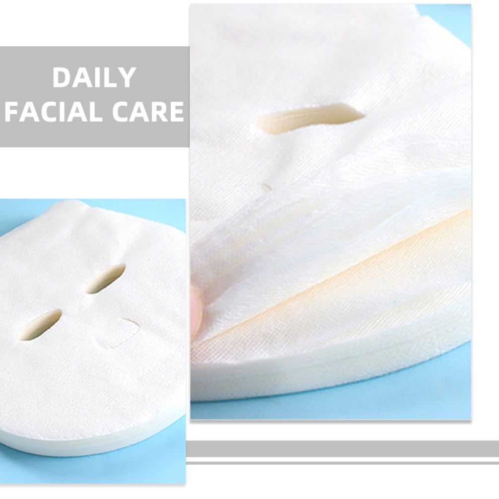 FRCOLOR 50 Pcs Non-Woven DIY Facial Mask Sheets for Skin Care - 15.5cm x 14cm Cosmetic Face Masks - Perfect for Hydration, Brightening & Anti-Aging at Home Spa
