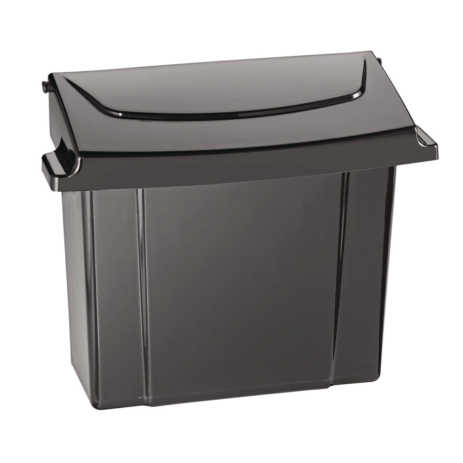 Alpine Industries Durable Plastic Surface Mount Sanitary Napkin Disposal Bin - Black Bathroom Waste Container for Women's Restrooms, Schools & Public Spaces