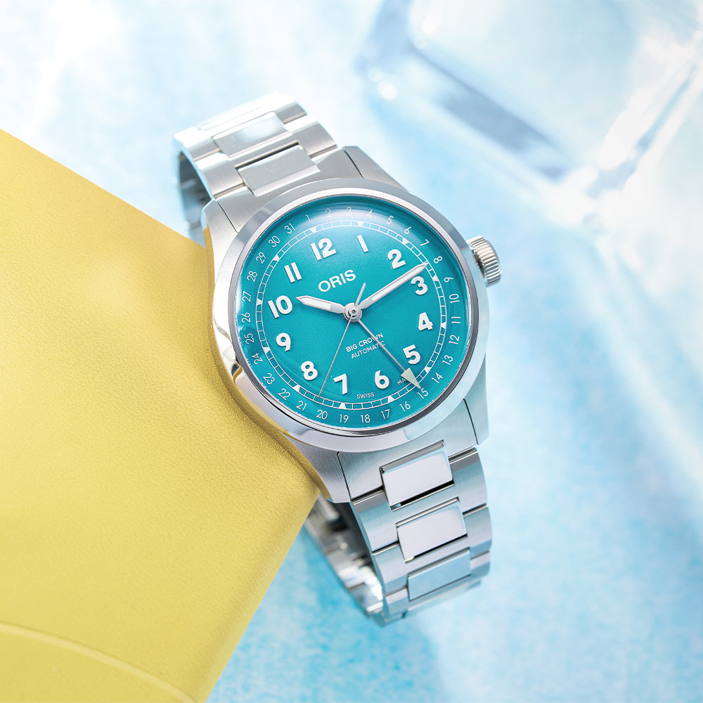 Big Crown Pointer Date 40mm Blue Dial Stainless Steel Bracelet Watch - Perfect for Business, Casual & Outdoor Activities