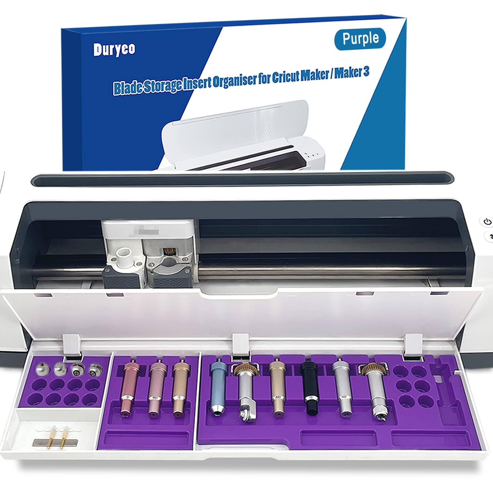 Cricut Maker 3 & Maker Blade Storage Organizer - Purple Drawer Insert for Blades, Quickswap Tips & Accessories | Perfect for Craft Rooms & DIY Projects (Blades & Housing Not Included)
