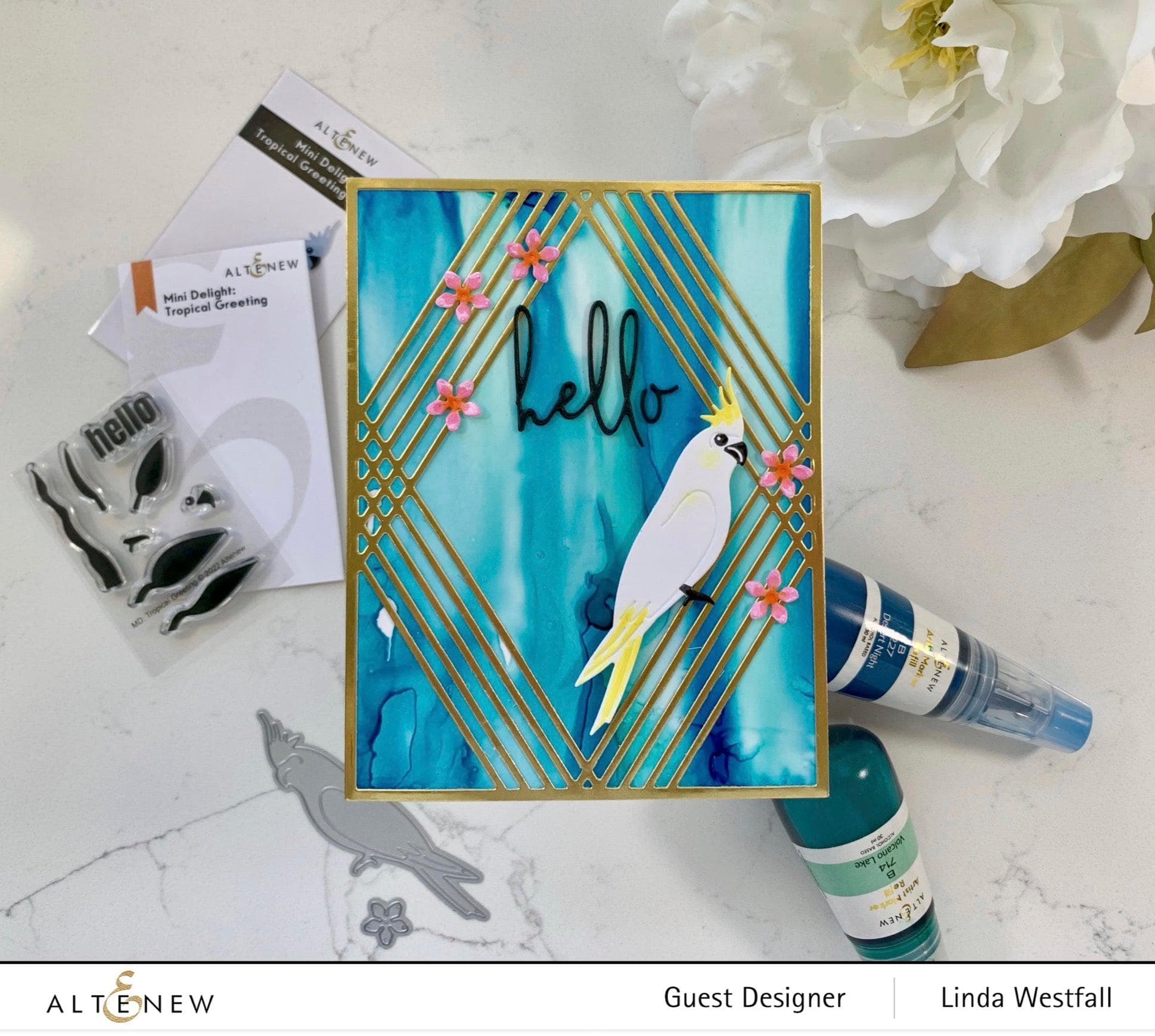 Mini Delight: Tropical Greeting Stamp & Die Set for Card Making, Scrapbooking & DIY Crafts - Perfect for Birthday, Wedding & Holiday Cards
