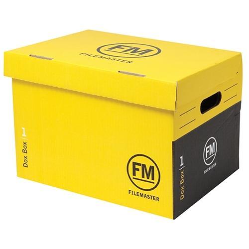 Yellow Hinged Lid Archive Storage Box - Organize Files, Photos & Documents - Perfect for Home, Office & School Organization