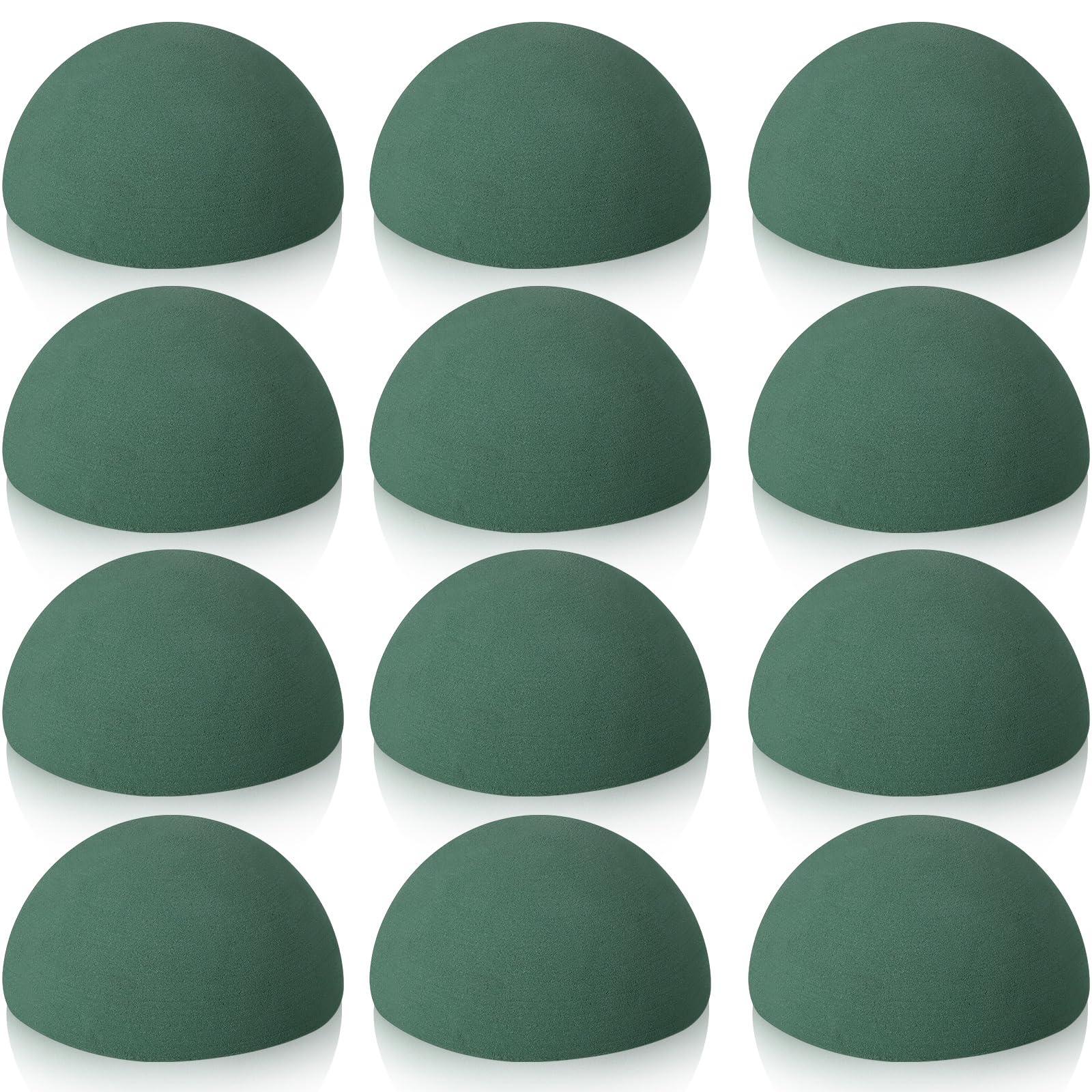 Shihanee 12 Pcs Half Ball Floral Foam Blocks - Dry Green Round Foam for Artificial Flowers, DIY Crafts, Wedding Decorations (7.5 x 3.75 Inch) - Perfect for Floral Arrangements, Centerpieces, and Home Decor
