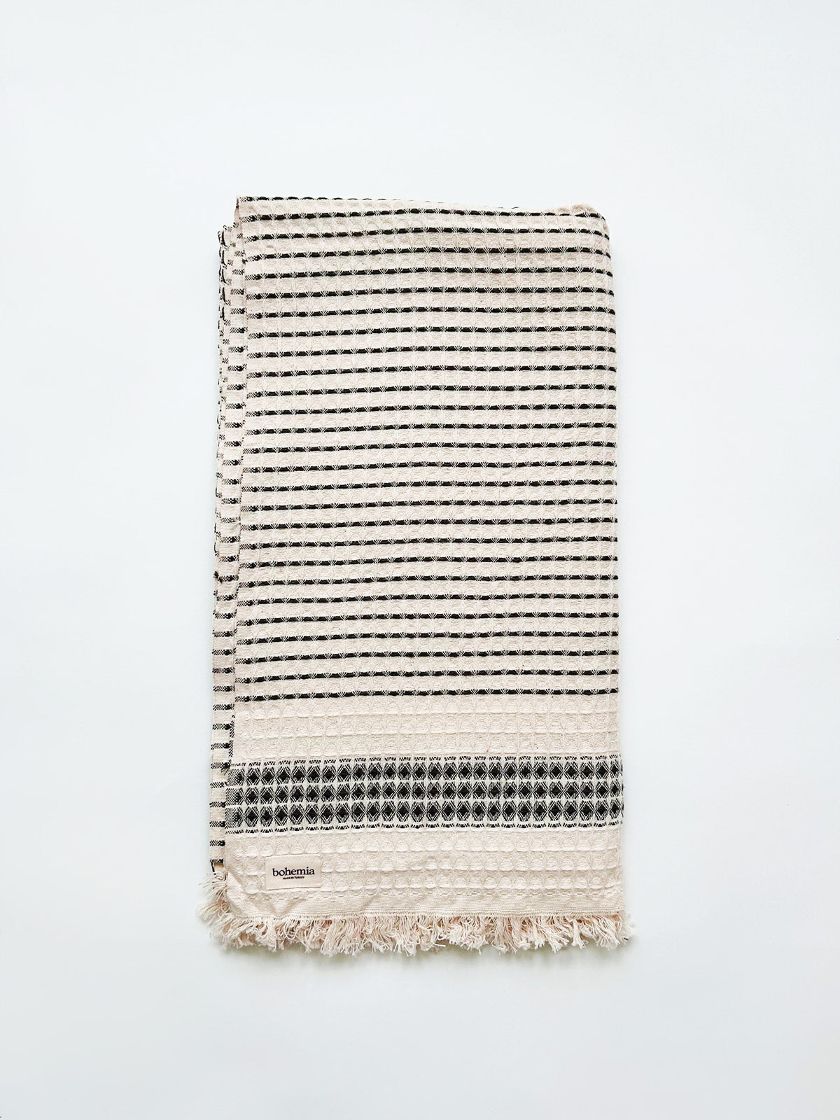 Premium Milos Check Hammam Towel - Soft & Absorbent Turkish Bath Towel in Charcoal Grey | Perfect for Spa, Beach, Yoga & Home Decor