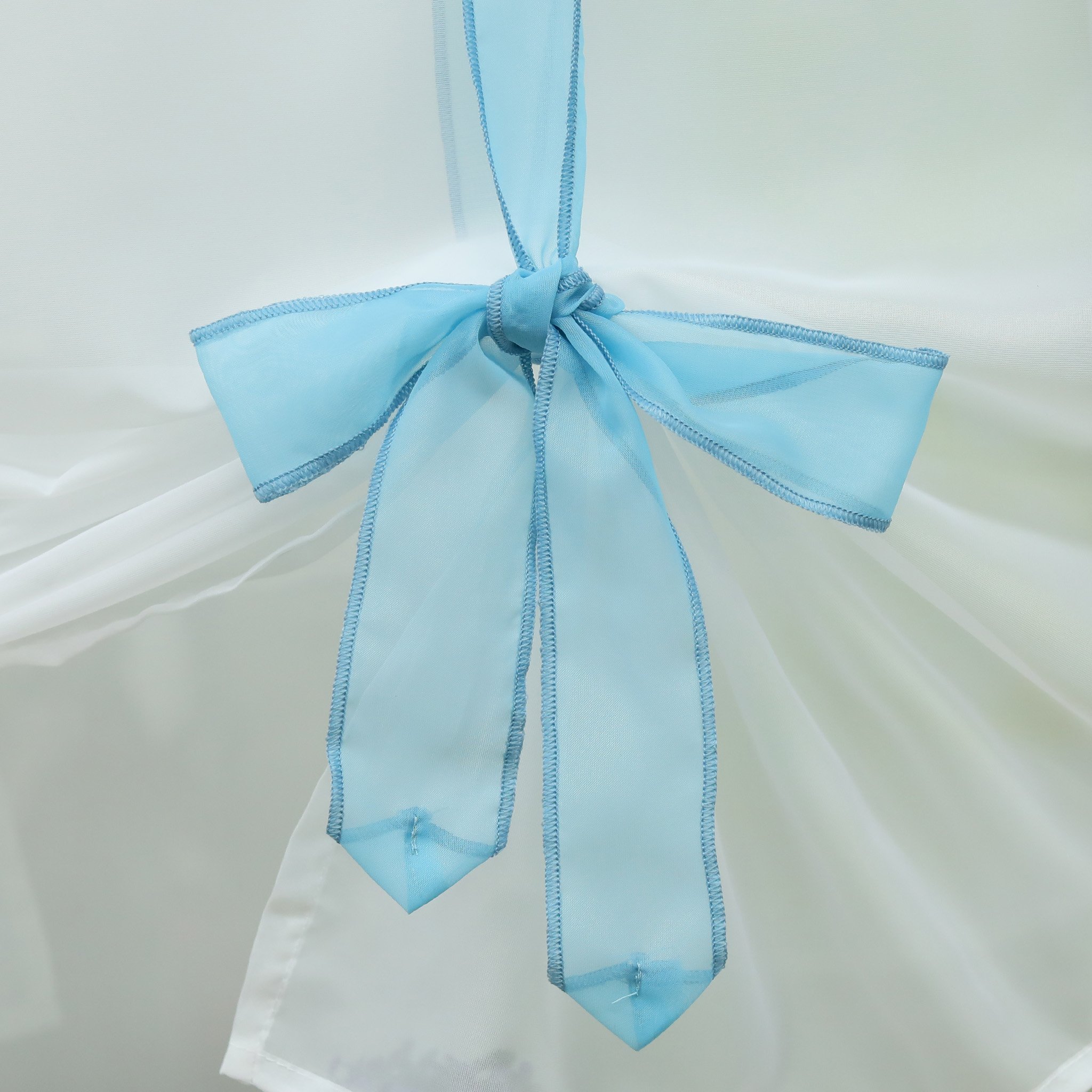 Elegant Balloon Shades with Bowknot Tie-Up - Sheer Voile Roman Window Curtain with Rod Pocket - 1 Panel (Blue, 55x55 Inches) - Perfect for Bedroom, Living Room & Nursery Decor