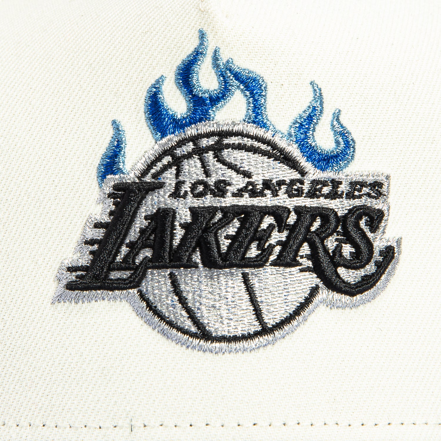 New Era 9Forty A-Frame Los Angeles Lakers 310 Patch Flame Snapback Hat - White & Royal Blue | NBA Fan Gear, Streetwear Fashion, Sports Accessories for Men & Women
