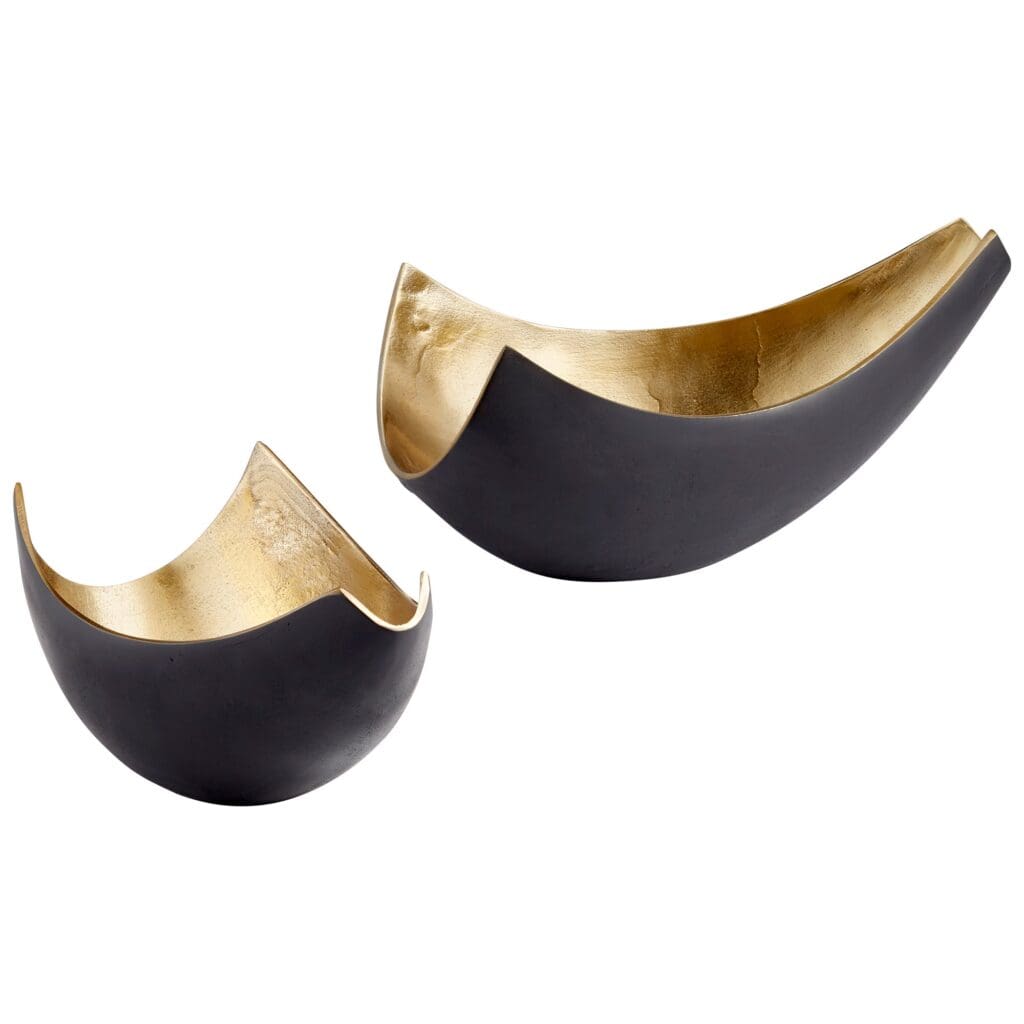 Cyan Design 10620 Boema Tray - Small Decorative Serving Tray in Elegant Matt Black & Gold Finish | Perfect for Coffee Table, Vanity Organizer, or Gift Giving