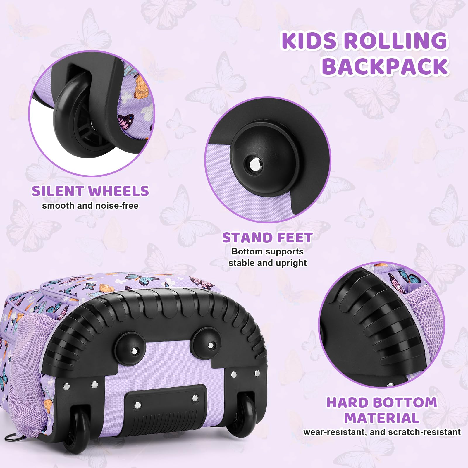 Choco Mocha 18 Inch Rolling Backpack for Girls - Kids Travel Roller Bookbag with Wheels & Matching Lunch Bag Set - Leopard Cheetah Pink Print - Perfect for Elementary School, Airplane Travel & Daily Commute