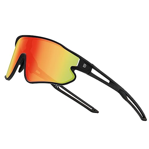 Black Frame Black Temple Revo Orange Lens