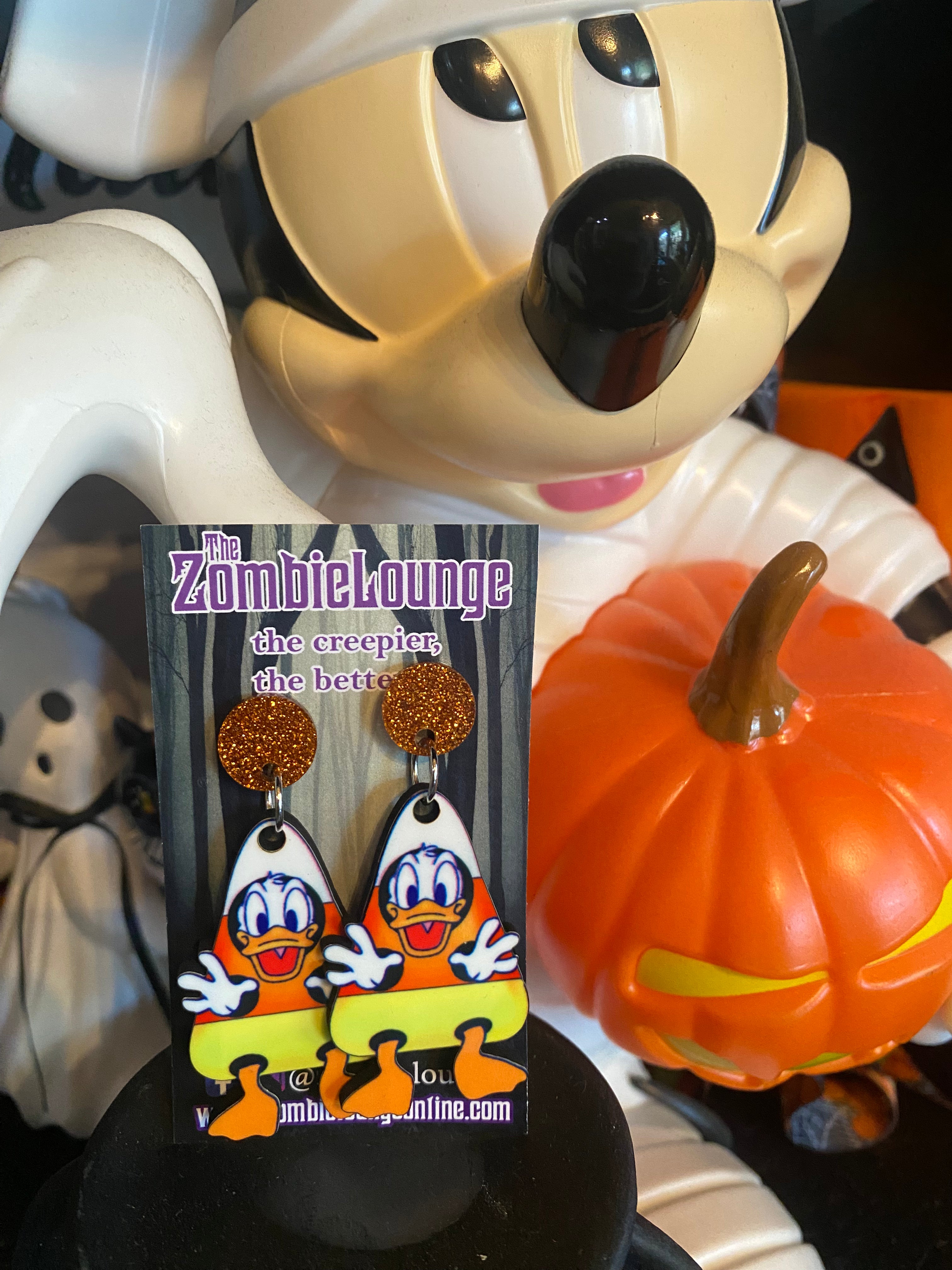Candy Corn Duck Earrings - Halloween Jewelry, Fun Duckling Dangle Earrings for Women, Girls - Perfect for Halloween Costumes, Parties & Gifts