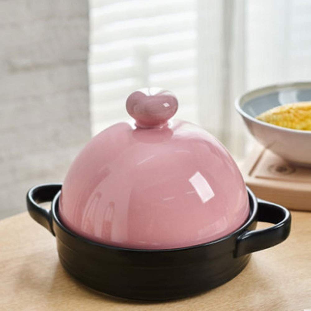 YQBUER Ceramic Crock Pot - 4QT Slow Cooker, Stew Pot & Casserole Dish for Soup, Chili & Hot Pot - Durable Ceramic Cookware for Kitchen, Stovetop & Oven Use (Dark Brown) - Perfect for Family Dinners, Meal Prep & Entertaining