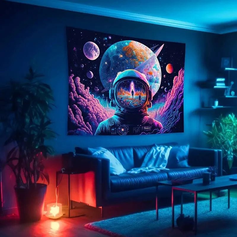 Neon Galaxy Space Wall Art - Vibrant LED Light Decor for Bedroom, Living Room & Office - Modern Cosmic Themed Home Decor for Sci-Fi & Astronomy Lovers