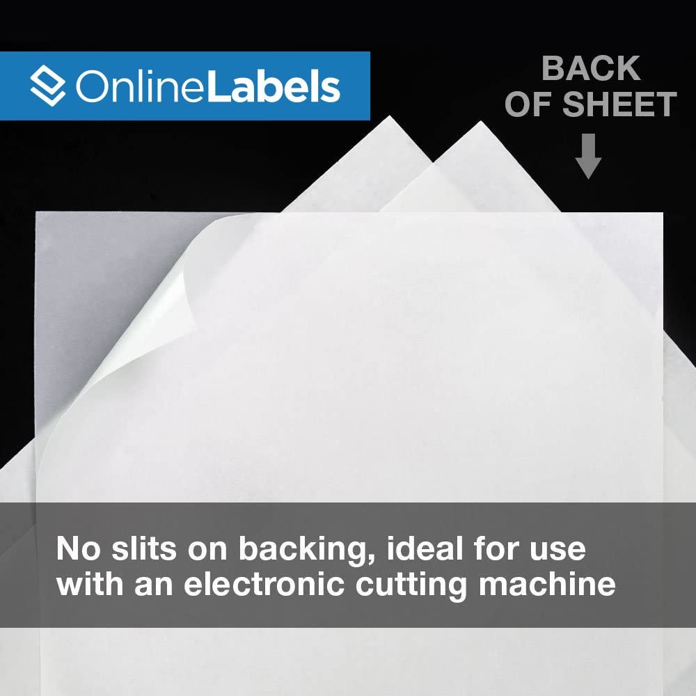 8.5 x 11 Inch Clear Frosted Matte Sticker Paper for Inkjet Printers - 250 Full Sheet Labels by OnlineLabels - Perfect for DIY Crafts, Product Packaging & Mailing Labels