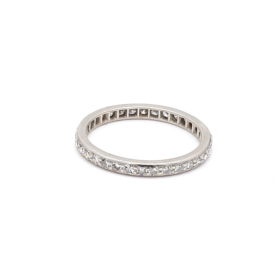 0.34 Carat Old European Cut H SI2 Diamond Platinum Eternity Band Ring - Vintage Wedding Ring, Anniversary Gift for Her, Bridal Jewelry for Special Occasions