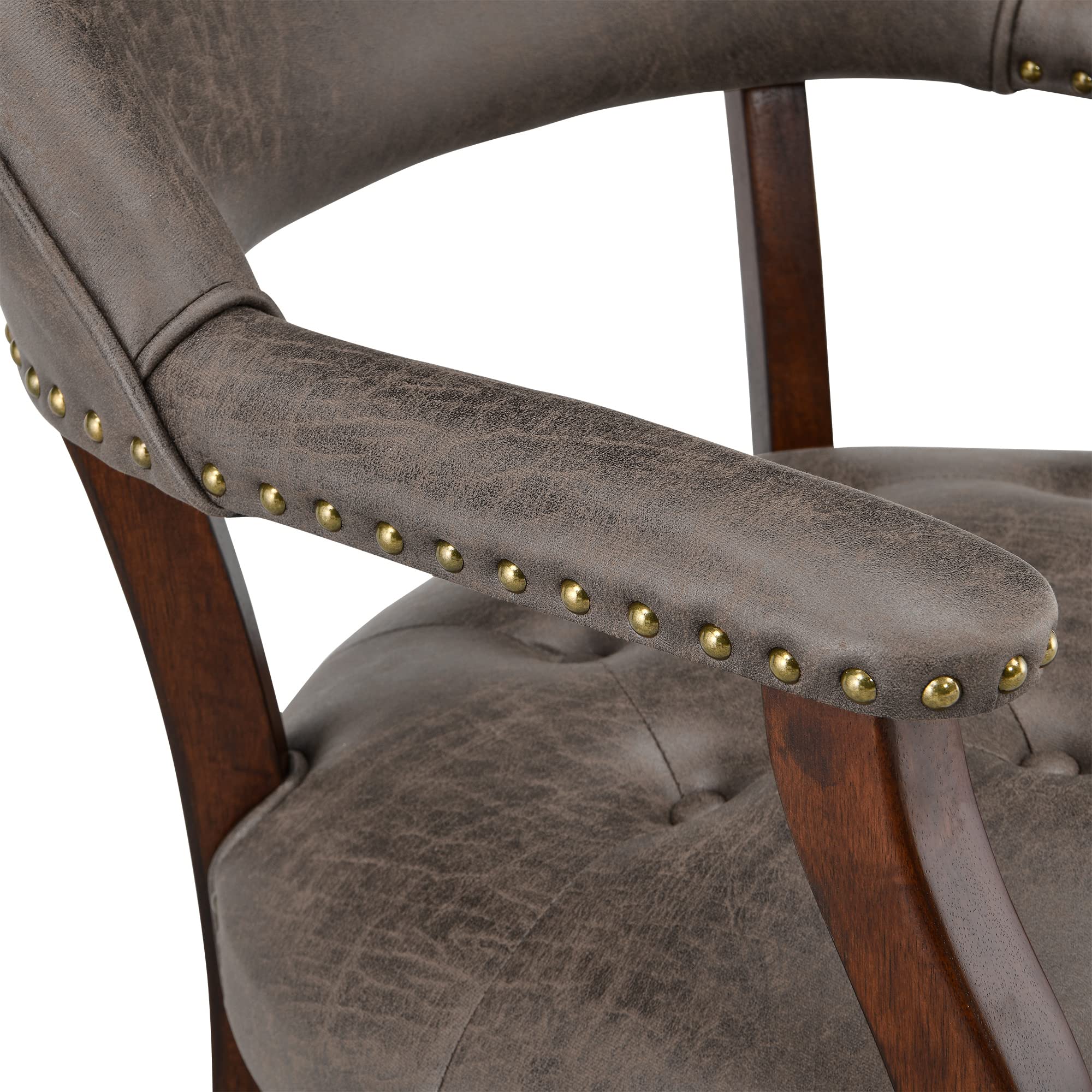 LEEMTORIG Large Rolling Dining Chairs with Casters & Arms - 26