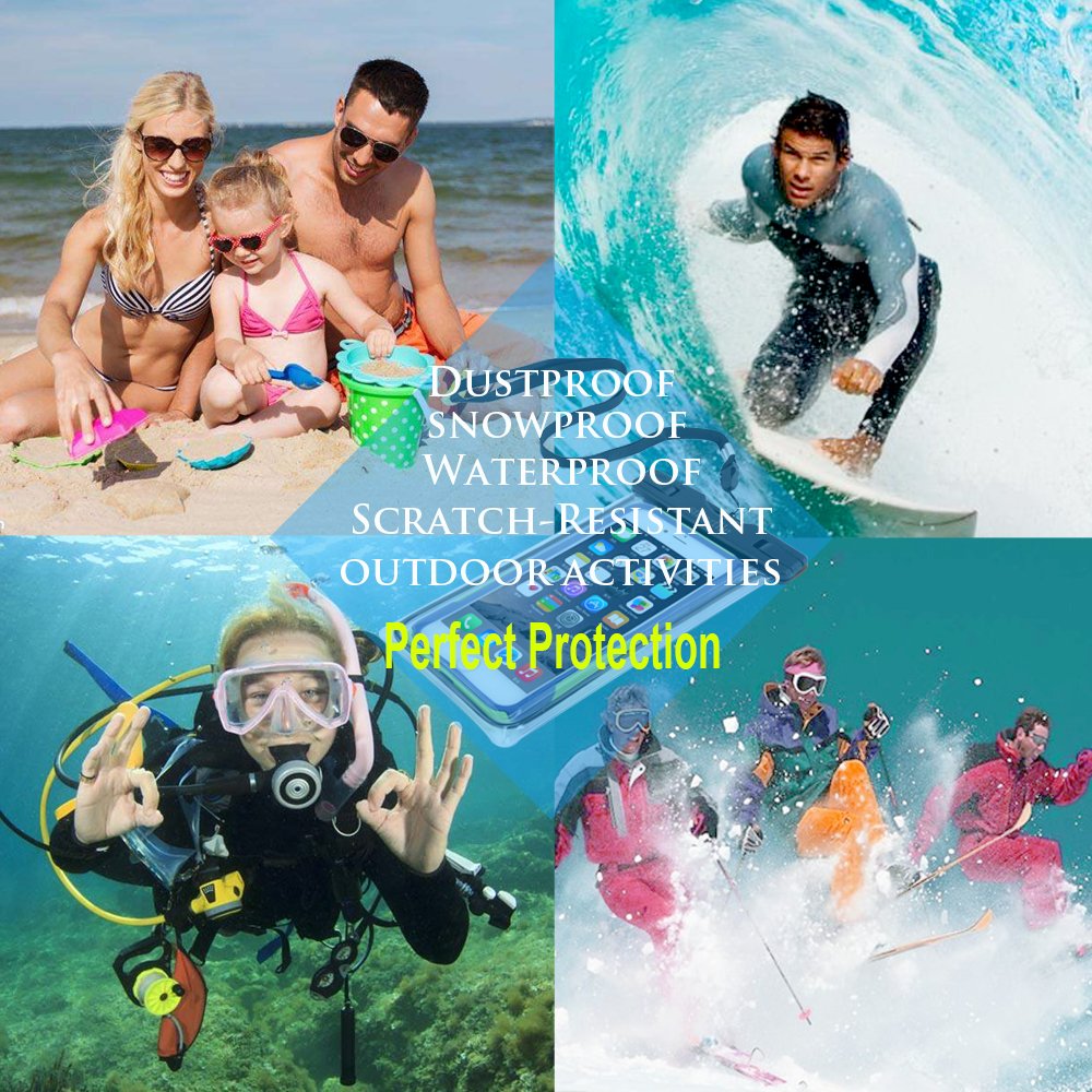 Waterproof Phone Pouch - Universal Dry Bag for iPhone 15/14/13/12/11 Pro Max/XS/XR/8/7/6 Plus & Galaxy S24/S23/A Series - Underwater Snowproof Case for Swimming, Beach, Pool & Outdoor Activities (7