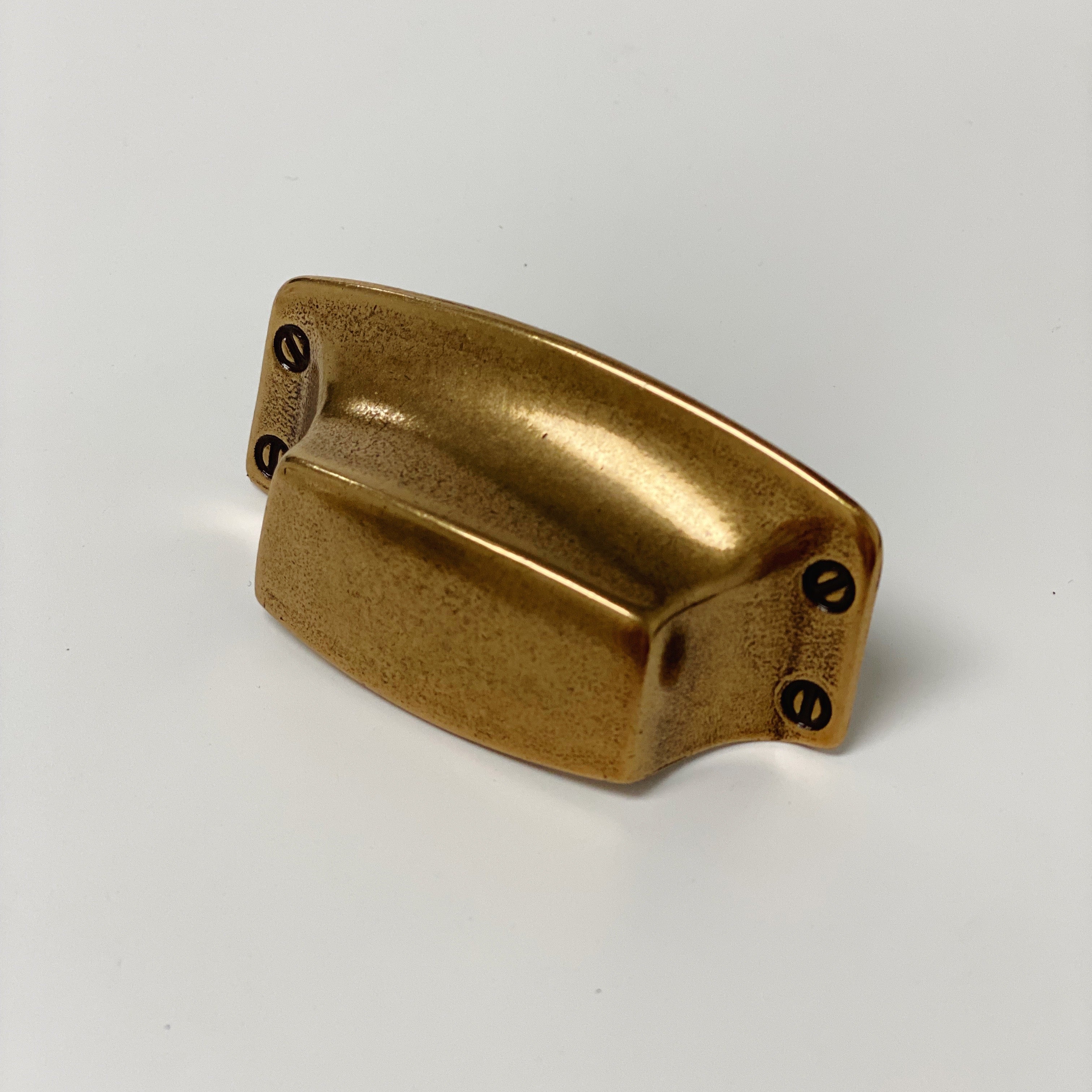 Antique Brass Drawer Cup Pull - Tuscany Style Cabinet Hardware for Kitchen, Bathroom & Furniture Drawers