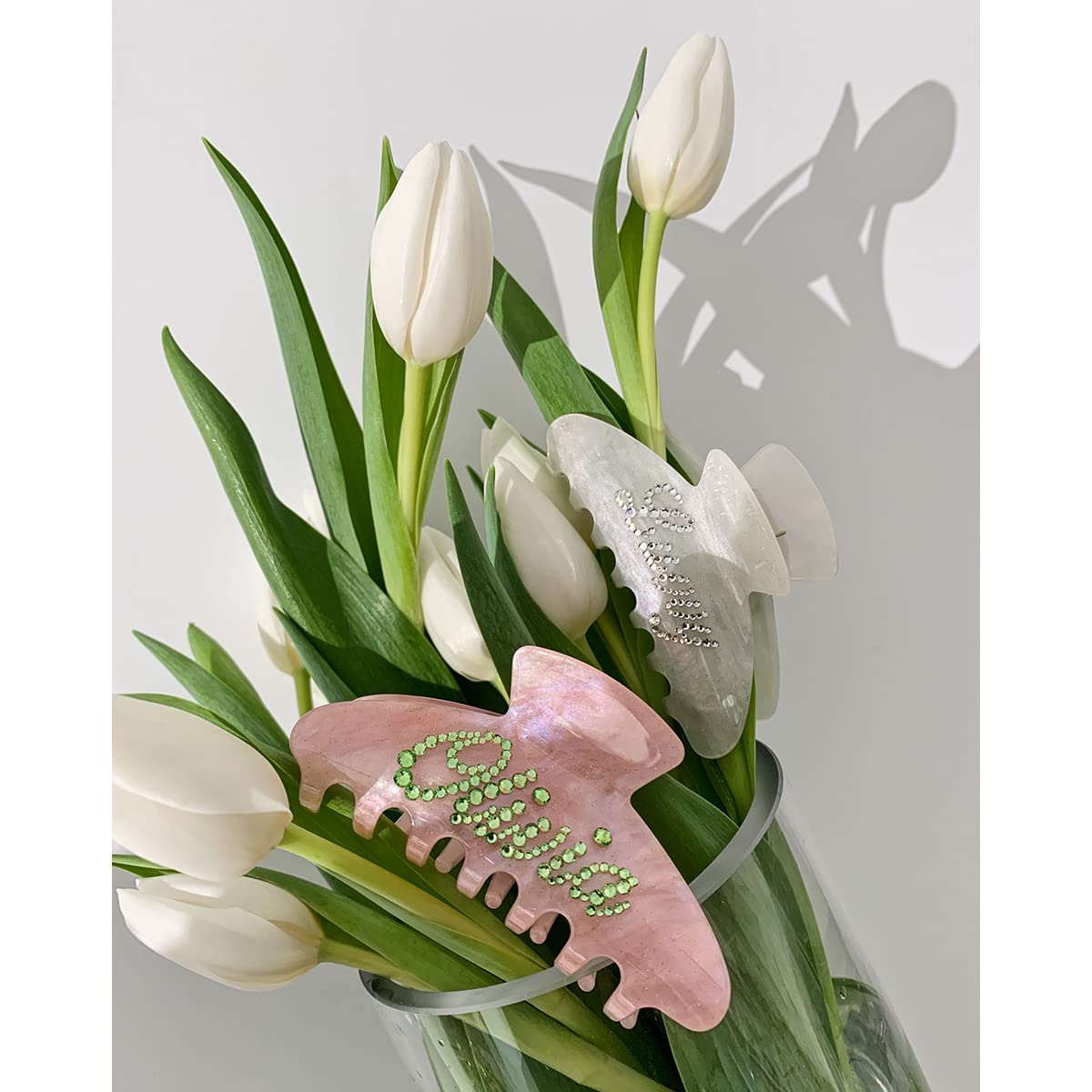 Custom Rhinestone Letter & Number Hair Claw Clips for Women - 4