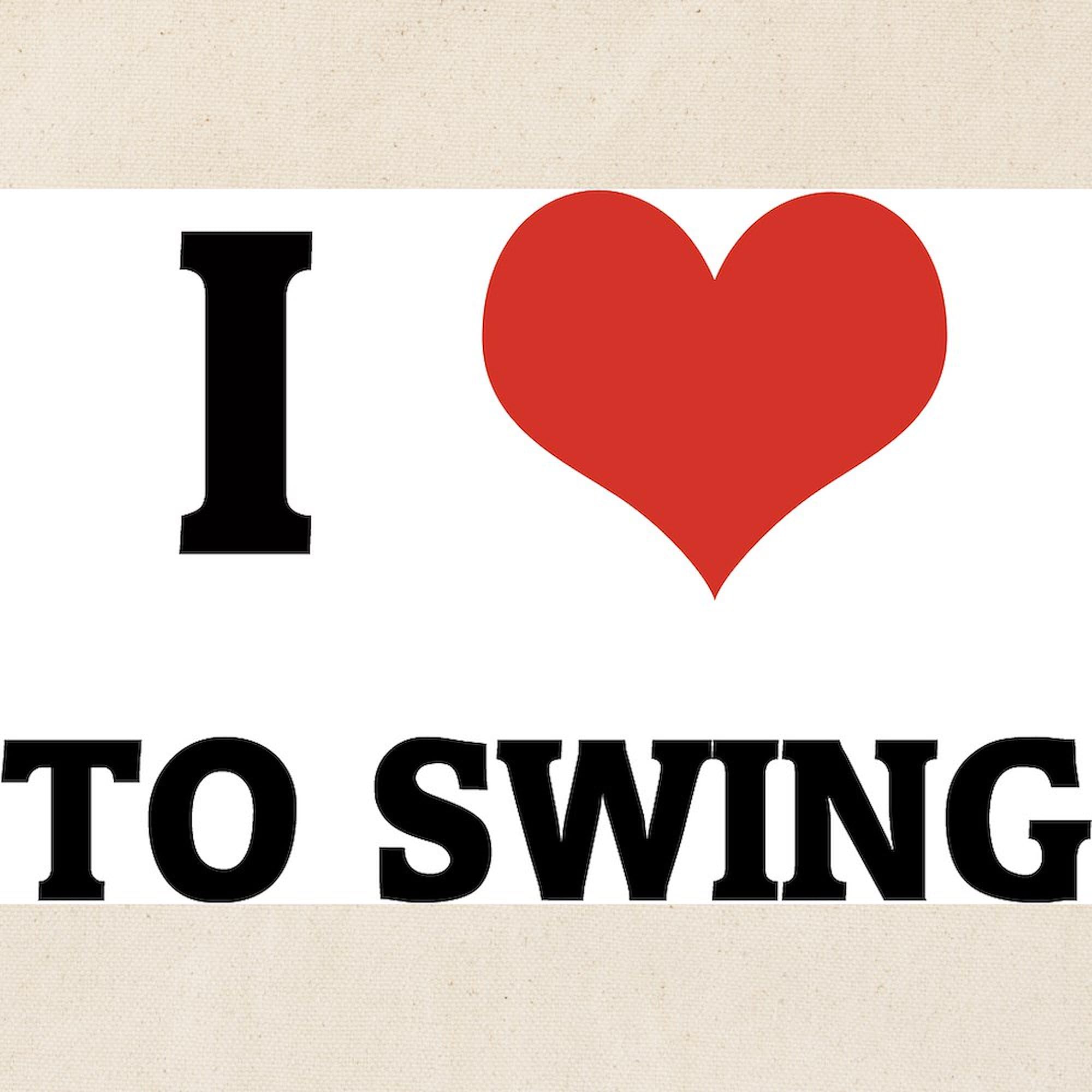 I Love To Swing Natural Canvas Tote Bag - Eco-Friendly Reusable Shopping Bag for Groceries, Beach & Gym | CafePress