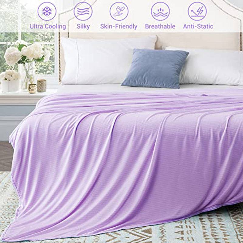Elegear Cooling Blanket - Double Sided Ice Silk Comforter with Cool Fiber Technology, Temperature Regulating, Ultra Soft & Breathable - Perfect for Summer Nights, Hot Sleepers, and Bedroom Comfort (Orchid)