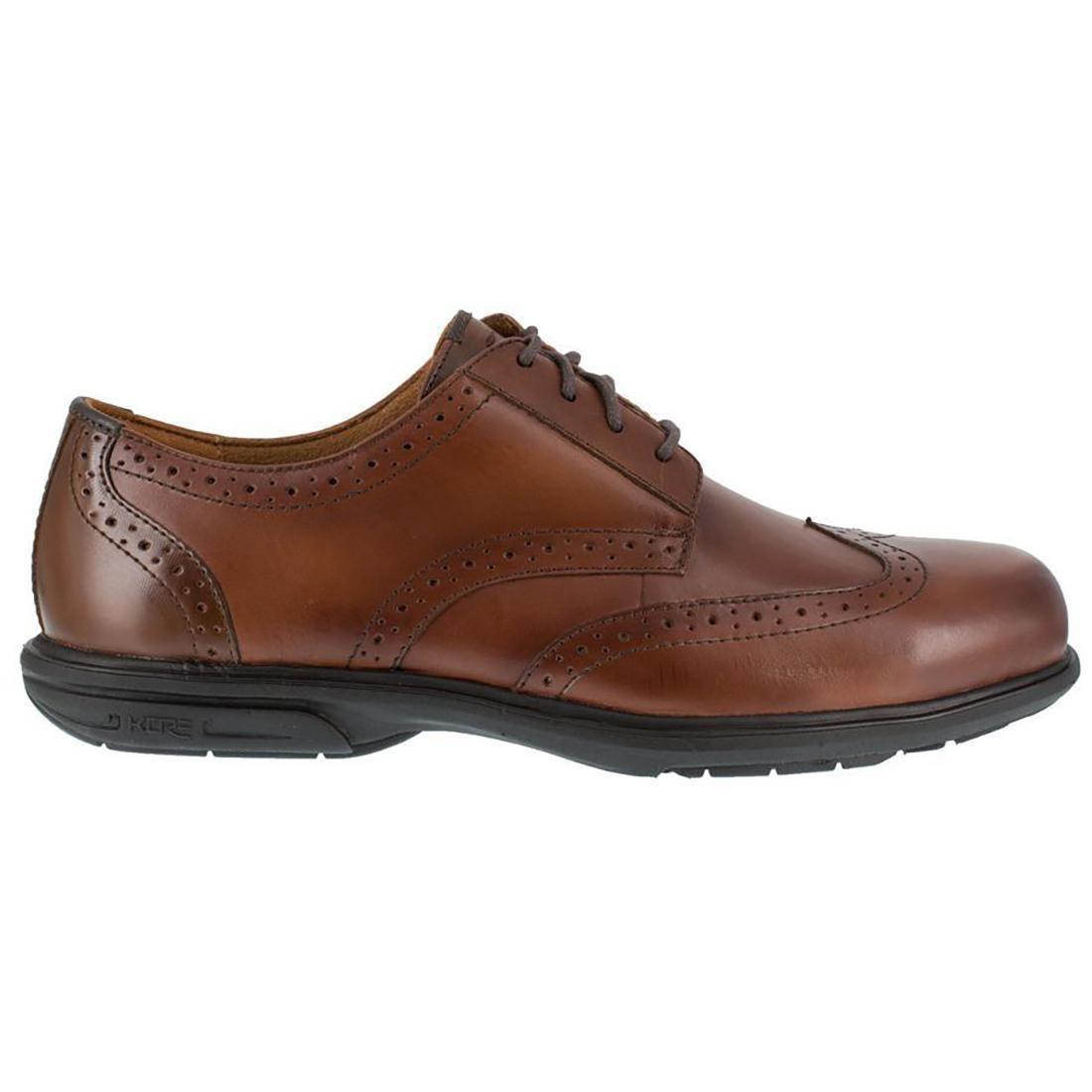 Loedin Steel Toe Work Boots for Men - Brown Leather Lace Up Oxford Safety Shoes for Construction, Warehouse & Industrial Work