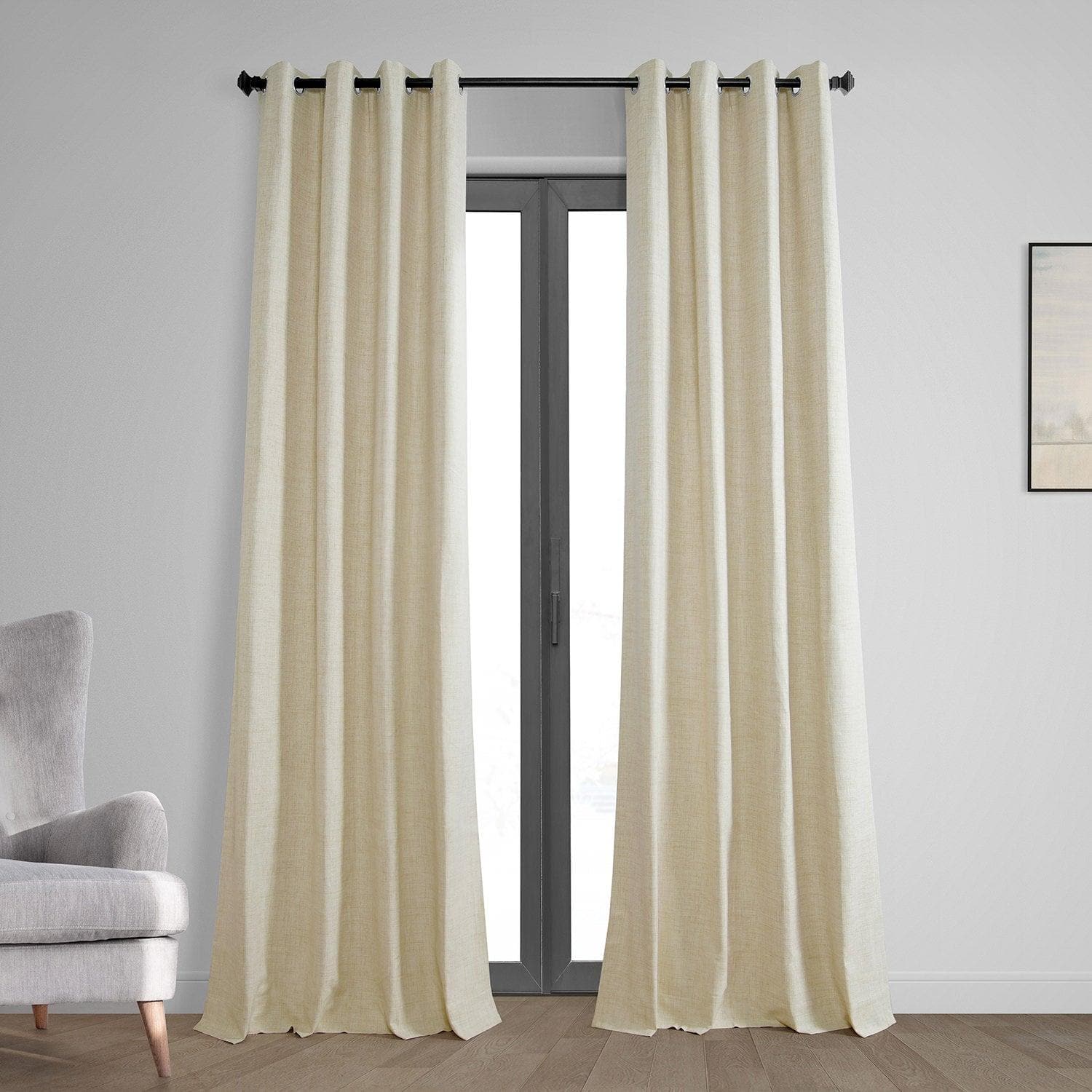 Natural Light Beige Grommet Thermal Insulated Blackout Curtains - Noise Reducing Room Darkening Window Drapes for Bedroom, Living Room & Nursery (54x84 Inches)