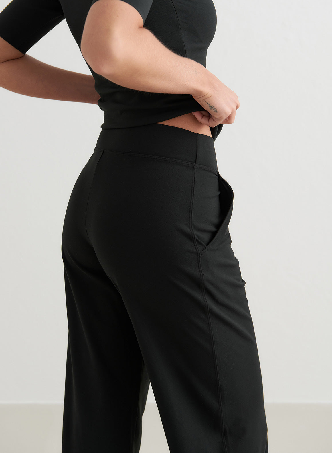 Black Sense Wide Leg Pants for Women - Comfortable High Waisted Loose Fit Trousers | Perfect for Casual Wear, Office & Travel