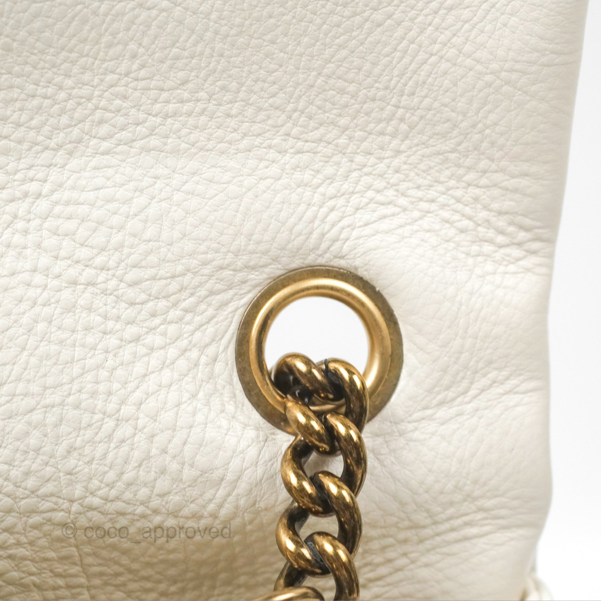 Chanel CC Crown Flap Bag in White Calfskin with Antique Gold Hardware - Luxury Crossbody Purse for Women, Perfect for Evening Events & Date Nights