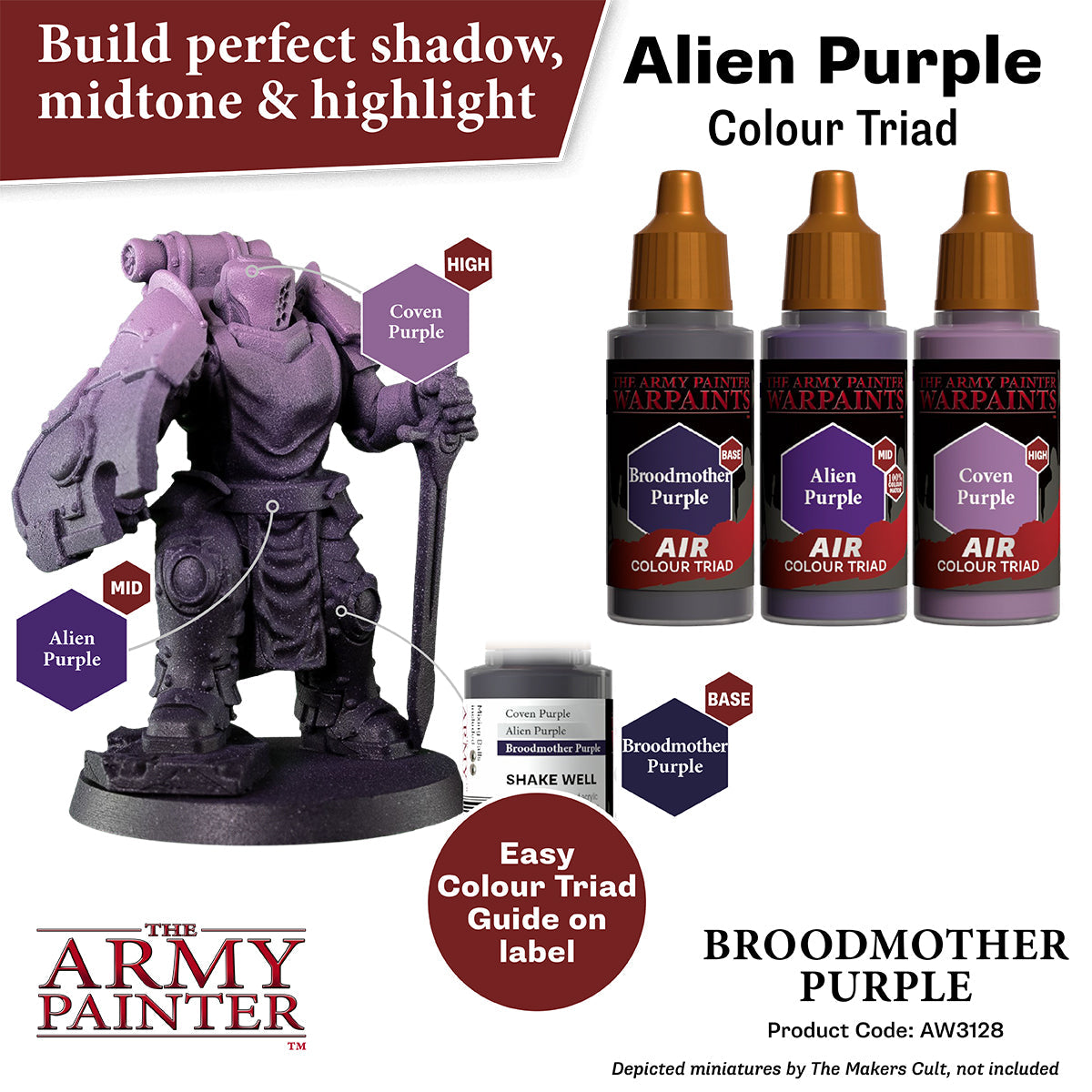 Warpaints Air: Broodmother Purple - Premium Miniature Paint for Warhammer & D&D - Perfect for Fantasy Figure Painting & Tabletop Gaming
