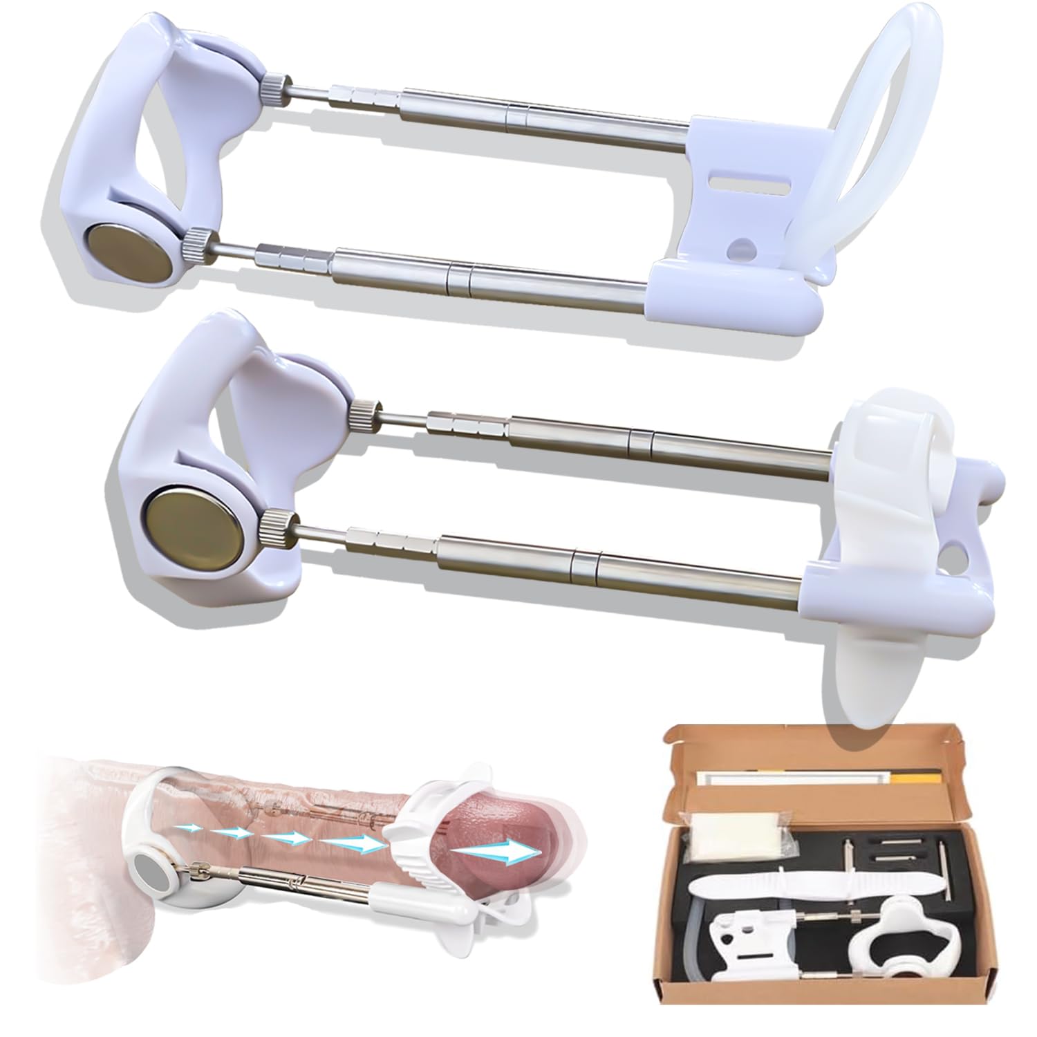 **Adjustable Penis Extender Stretcher Kit for Men – Effective Male Enlargement Traction Device with Comfortable Wearable Design – Enhance Size & Confidence for Intimacy & Performance**