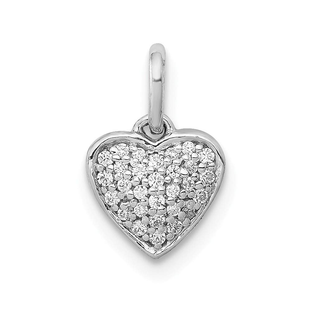 14K White Gold Diamond Heart Pendant Necklace - Elegant Love Jewelry Gift for Women, Girlfriend, Wife - Perfect for Valentine's Day, Anniversary & Romantic Occasions