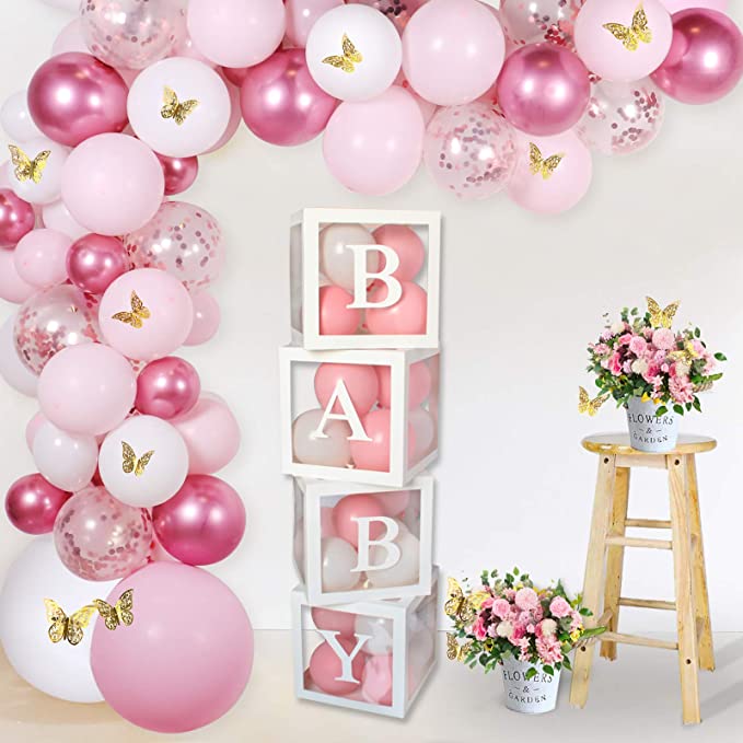 It's a Boy Balloon Garland Kit - Baby Shower Decorations Set with Baby Box for Gender Reveal Party & Nursery Decor