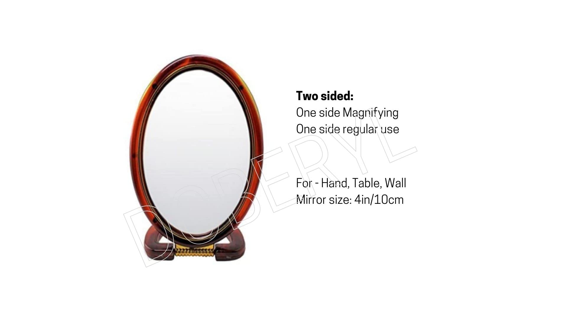GutarGoo Oval Makeup Mirror with Stand - Double-Sided 1X & 5X Magnification for Precise Makeup Application - Perfect for Vanity, Bathroom, and Travel (Small Size, Black)