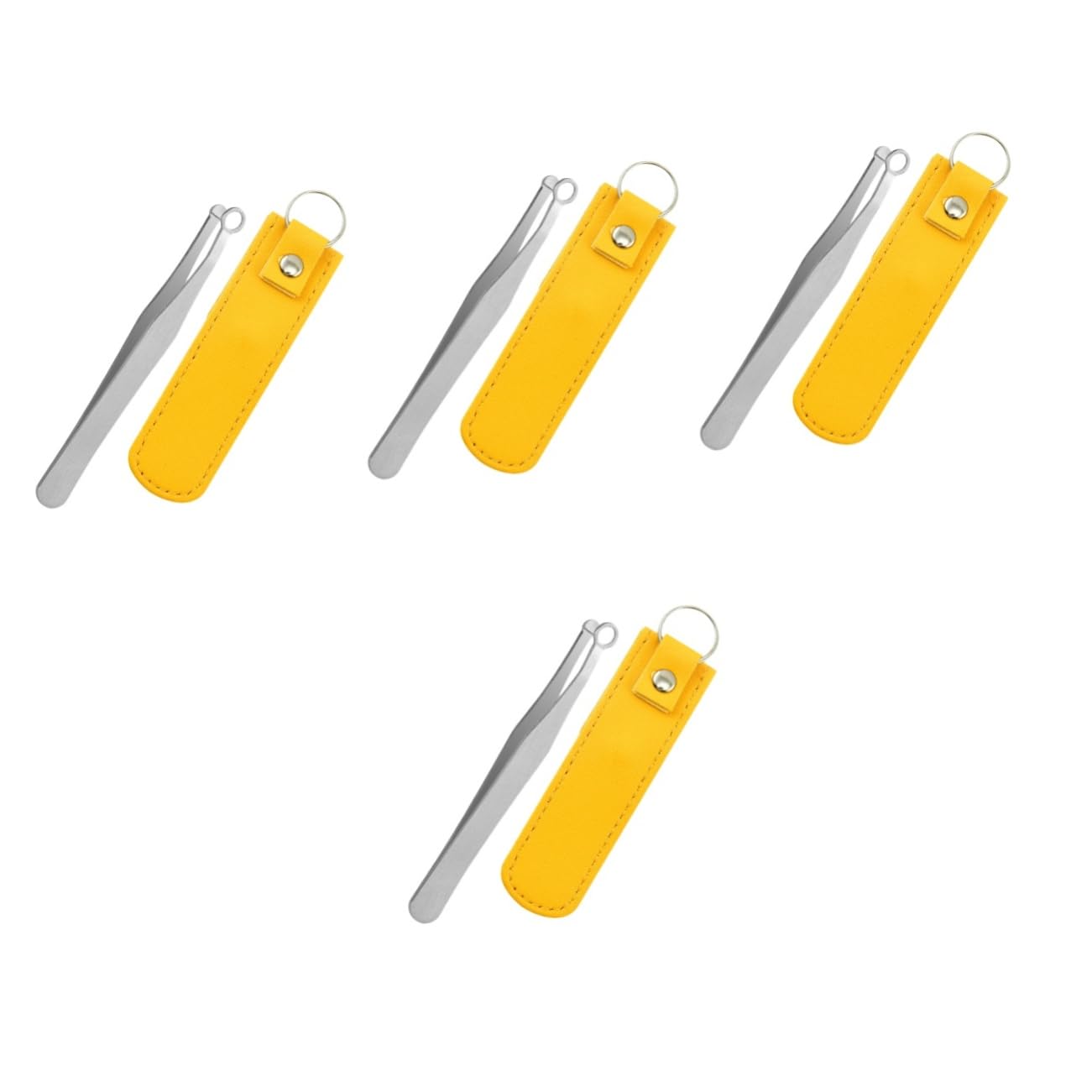 4 Pack Stainless Steel Round Nose Hair Clippers for Men - Professional Nasal Hair Trimmer & Facial Grooming Tool - Safe Nose Hair Removal Sticks for Personal Care & Travel Grooming Kit